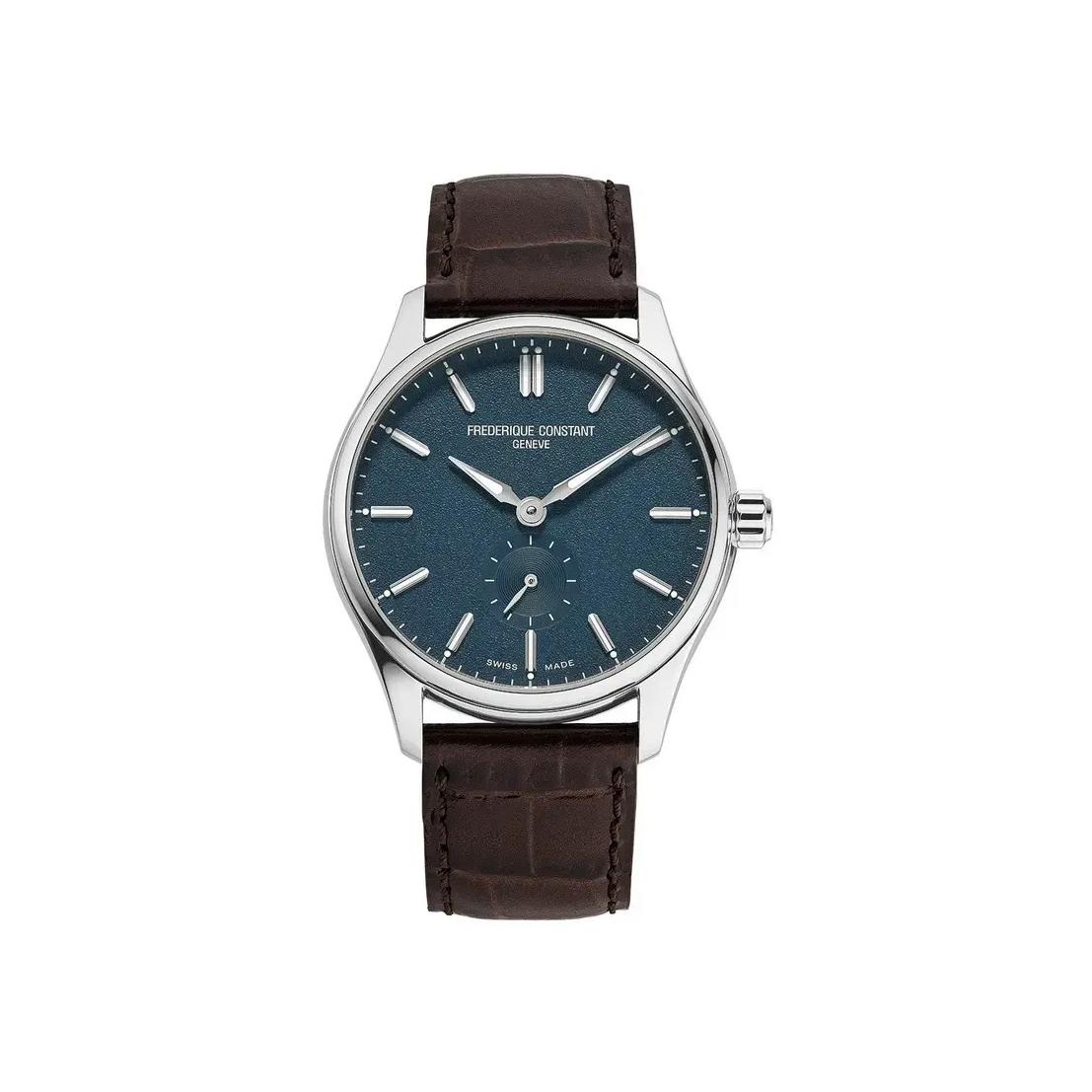 Montre Frédérique Constant Classics Index Small Seconds Automatic cadran Bleu bracelet Cuir FC-530G3B6