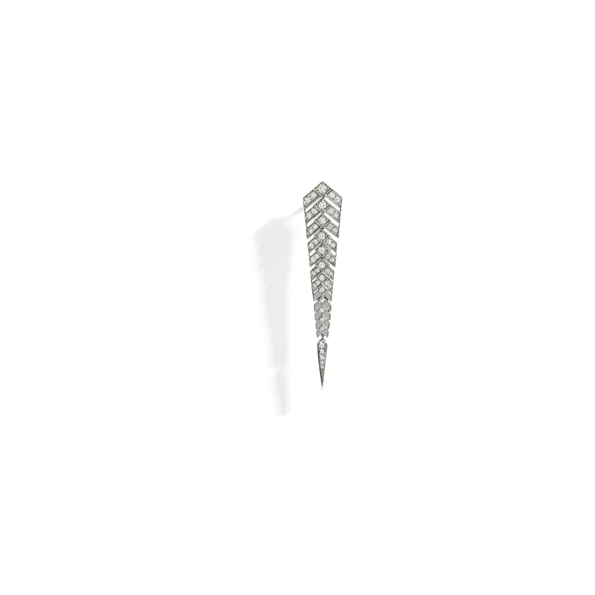 Mono boucle d'oreille Statement Stairway M en argent et diamants