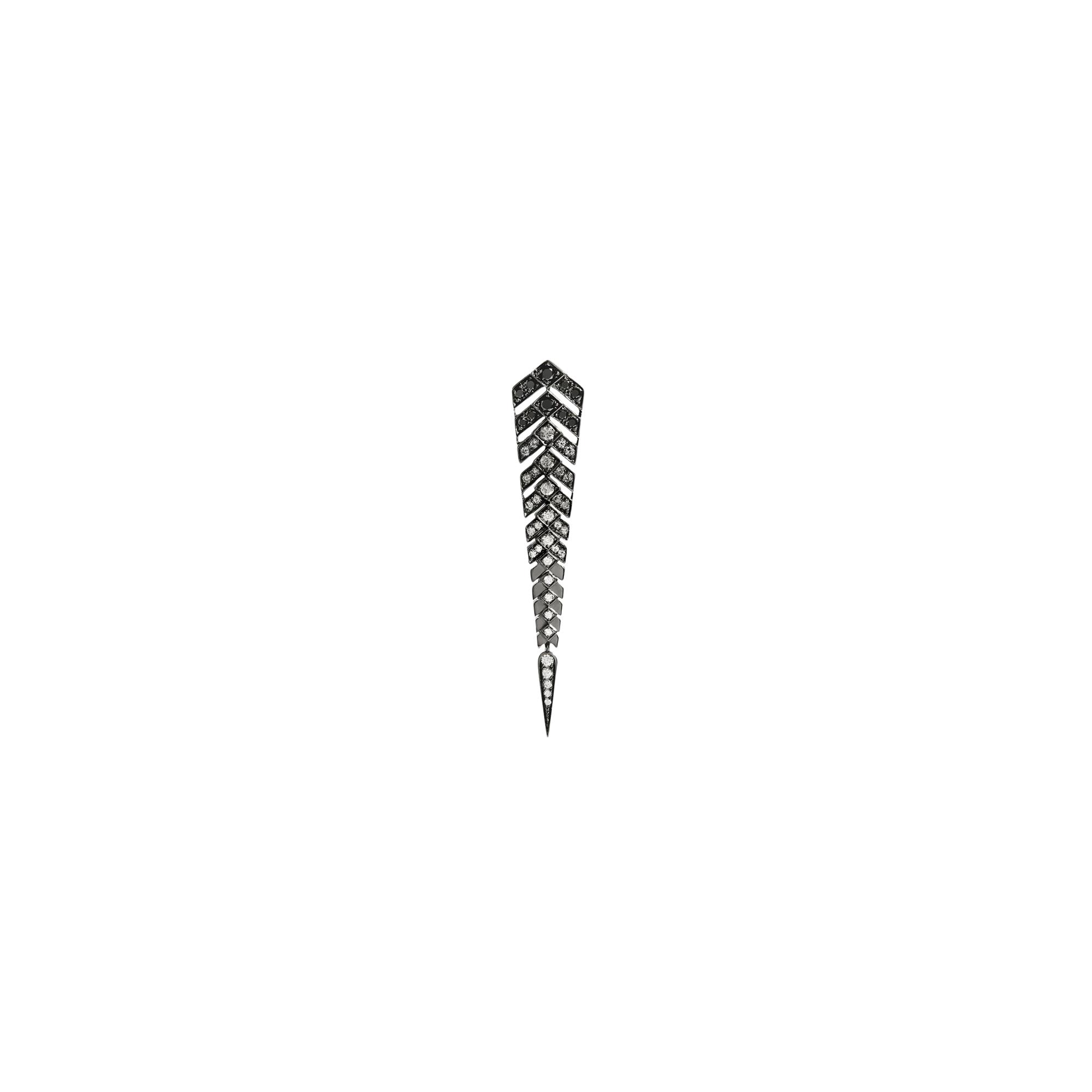 Boucle d'oreille STATEMENT Paris Stairway en argent rhodié et diamants