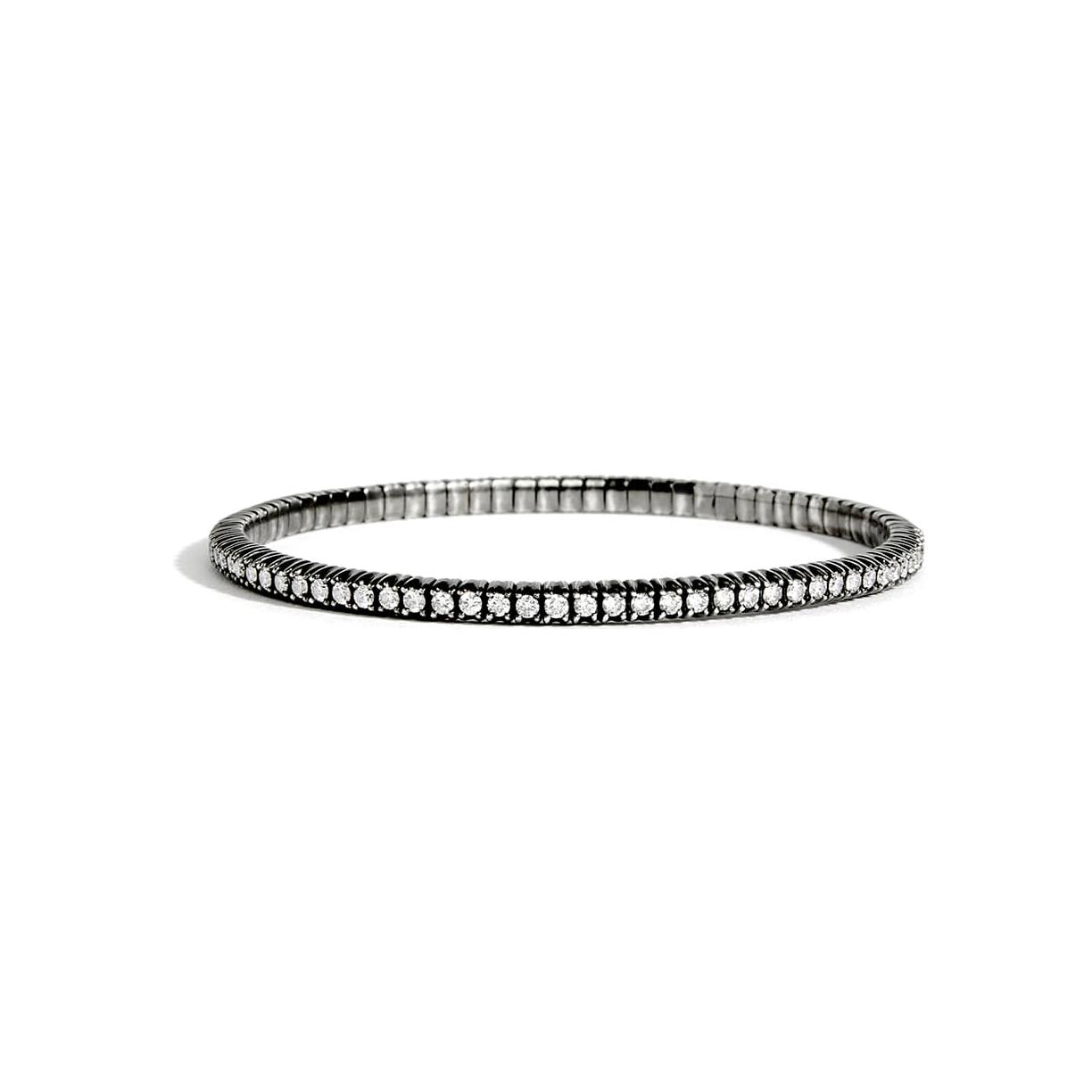 Bracelet STATEMENT Paris Anyway en argent rhodié noir et diamants