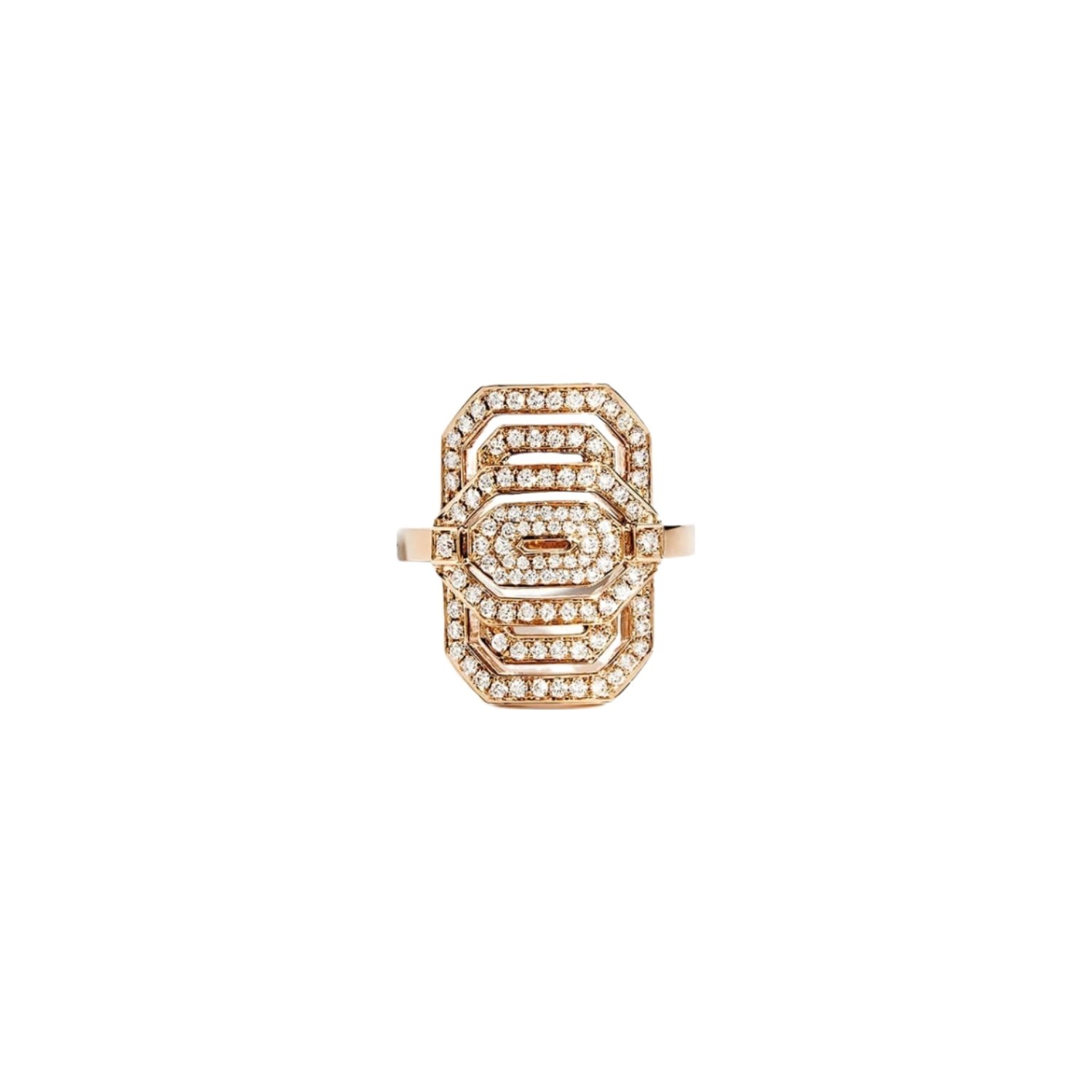 Bague Statement My Way en or rose pavée de diamants