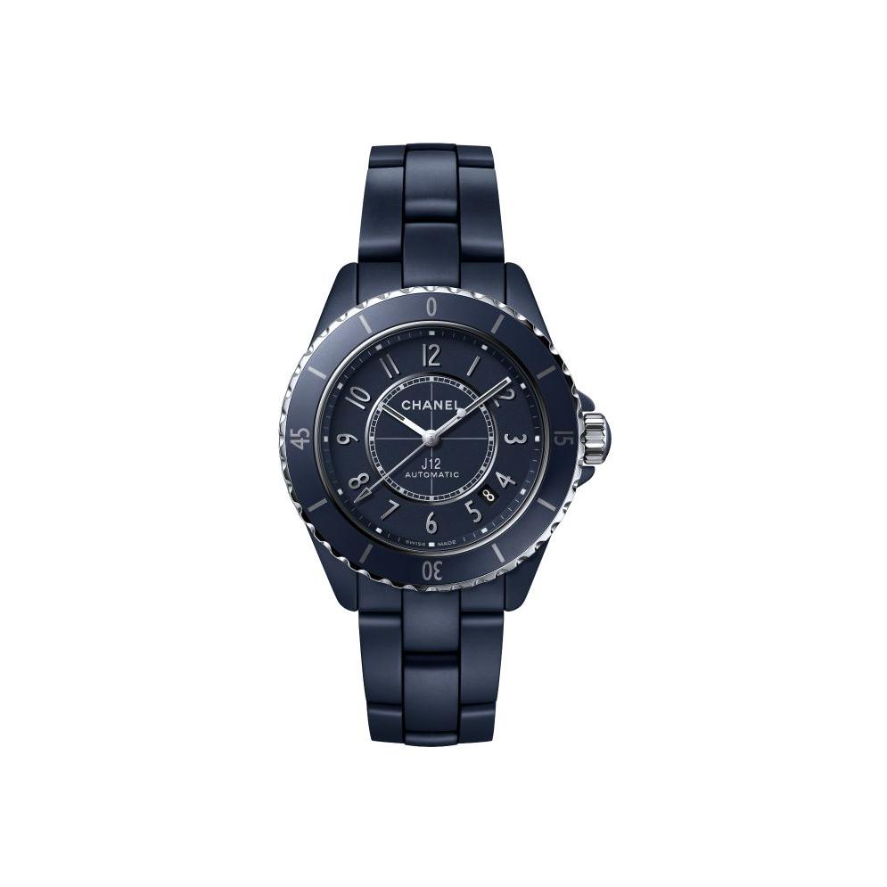 Montre CHANEL J12 Calibre 12.1, 38 mm cadran Bleu bracelet Acier/Céramique H11684