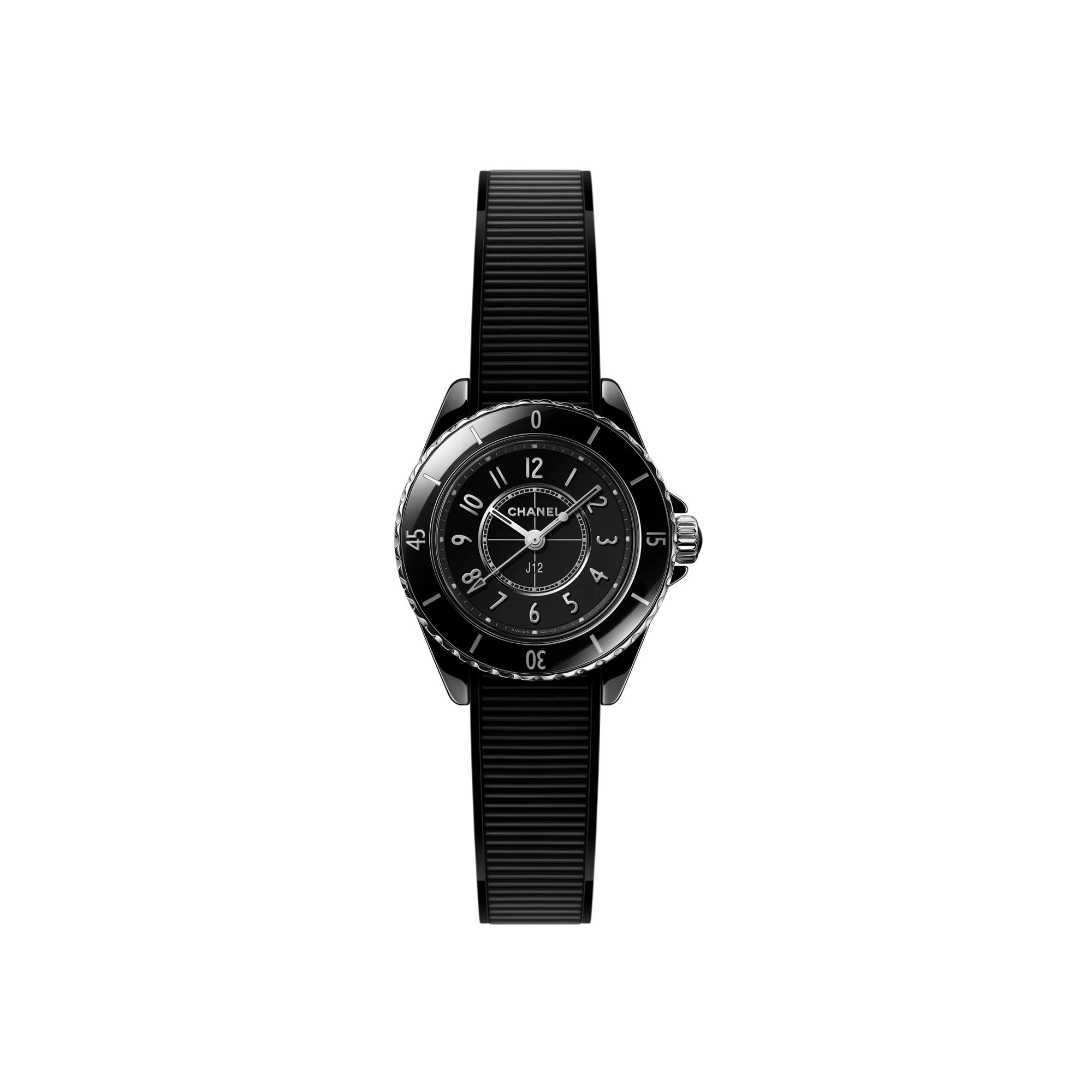 Montre Chanel J12, 28mm cadran Noir bracelet Caoutchouc H11770