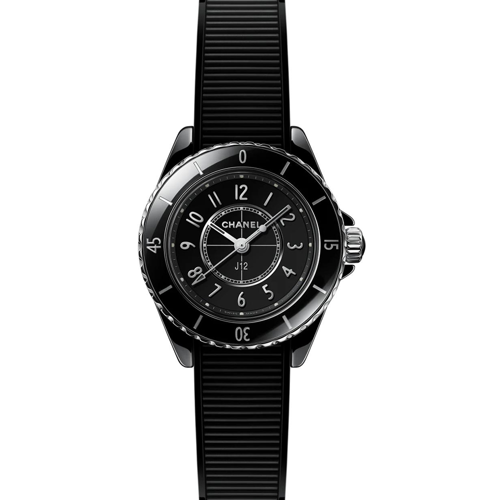 Montre Chanel J12, 28mm cadran Noir bracelet Caoutchouc H11770
