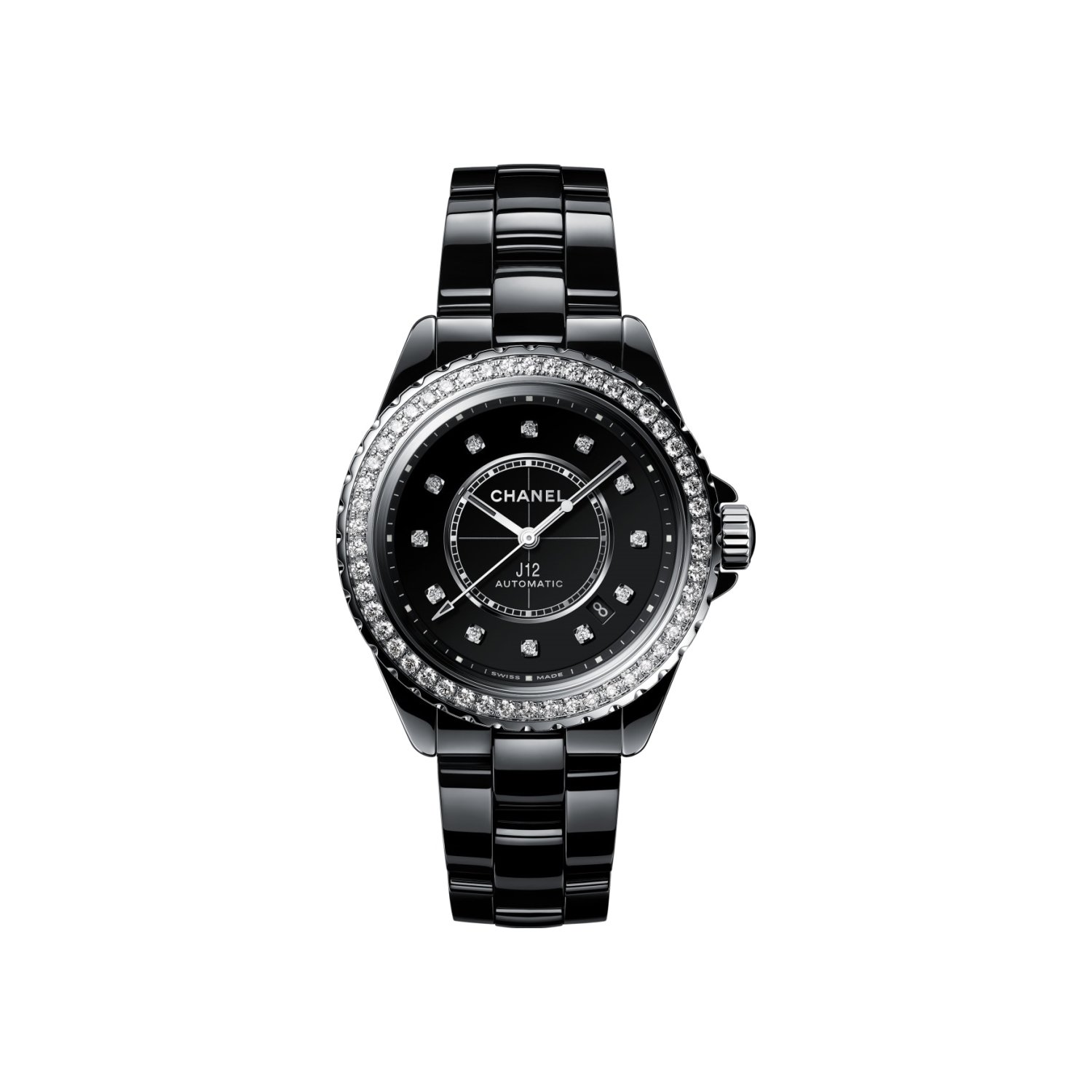 Montre CHANEL J12 LUNETTE DIAMANTS CALIBRE 12.1 bracelet Céramique H6526