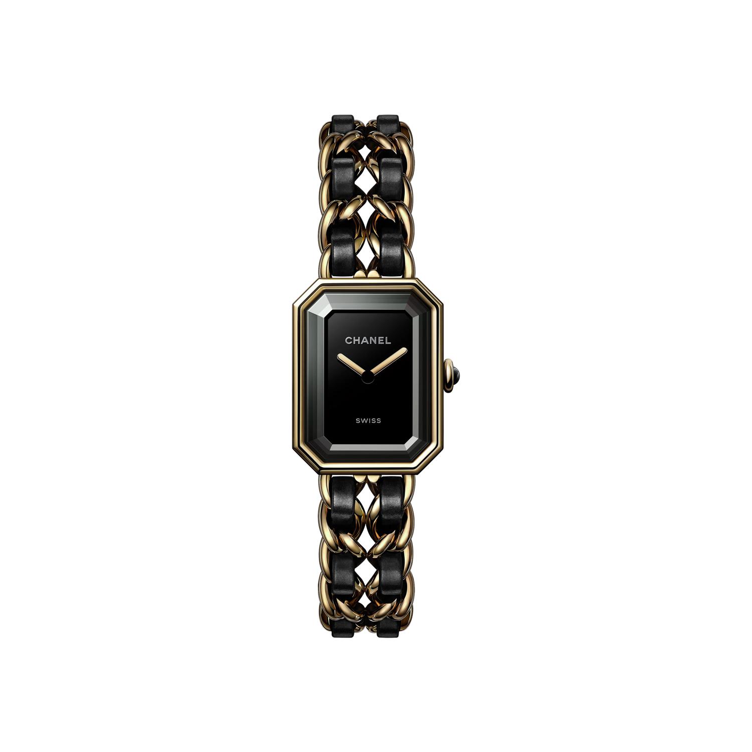 Montre CHANEL PREMIÈRE ÉDITION ORIGINALE cadran Noir bracelet Acier/Cuir H6951