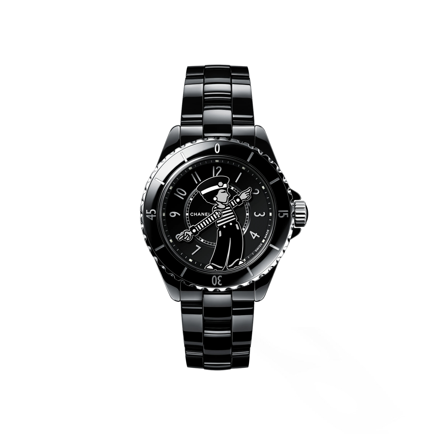 Montre CHANEL Mademoiselle J12 La Pausa, 38mm bracelet Céramique H7609