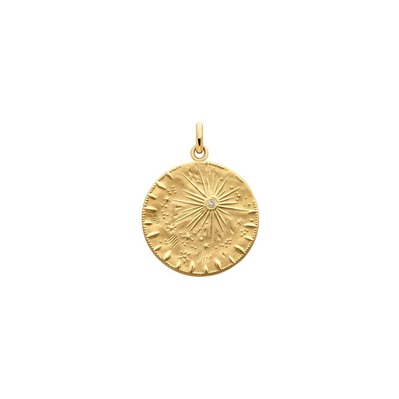 Médaille Arthus Bertrand Pluie d’étoiles or jaune poli et diamant