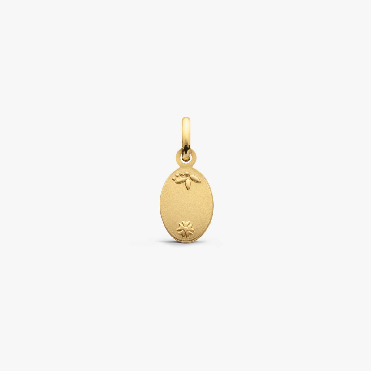 Pendentif Arthus Bertrand Ma Mini Médaille Trèfle en or jaune et diamant, 10mm