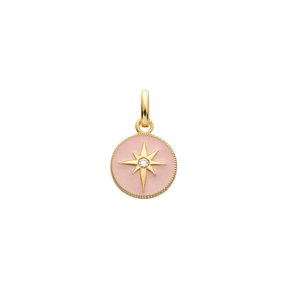 Médaille Arthus Bertrand Ma Mini Médaille Etoile en or jaune et diamant, 10 mm