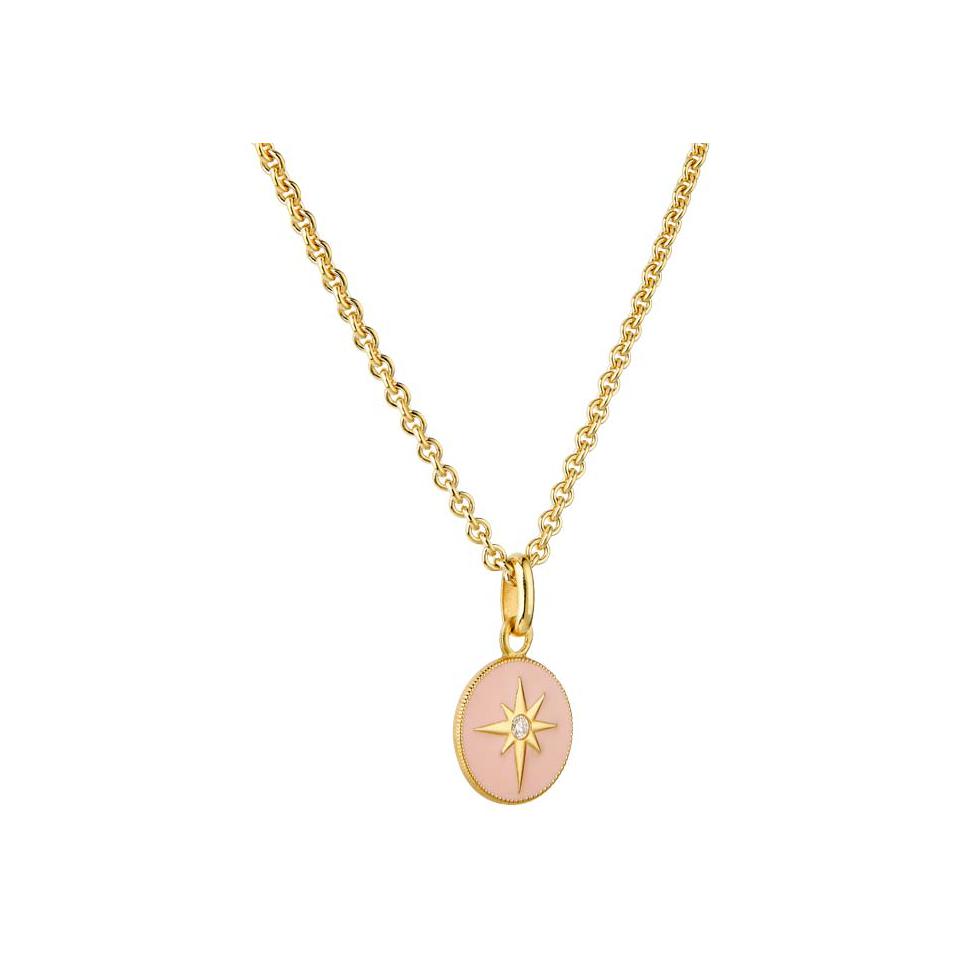 Médaille Arthus Bertrand Ma Mini Médaille Etoile en or jaune et diamant, 10 mm