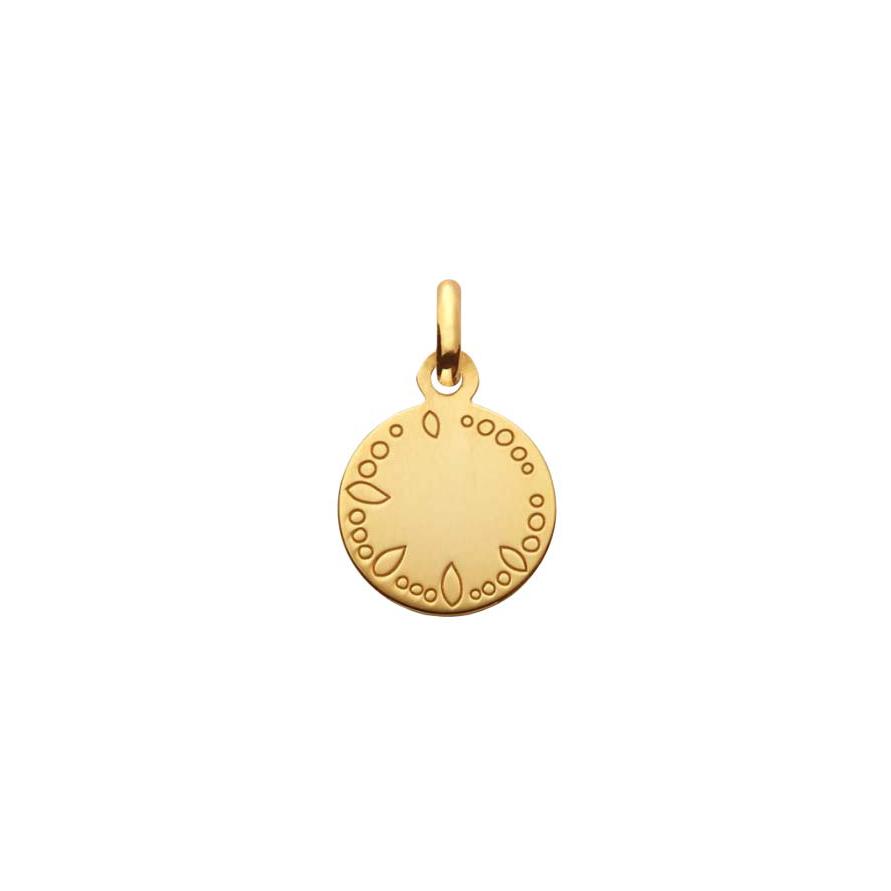 Médaille Arthus Bertrand Ma Mini Médaille Etoile en or jaune poli et laque bleu ciel, 10 mm