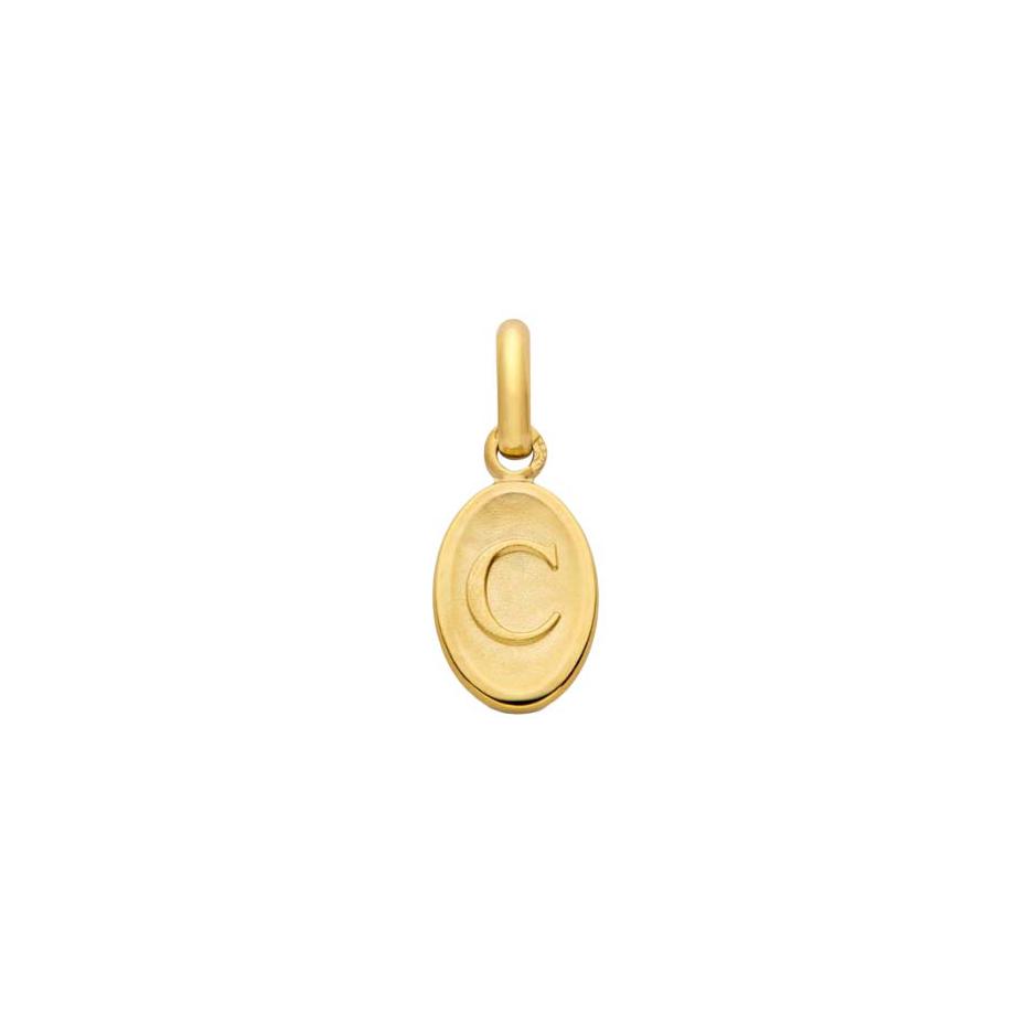 Médaille Arthus Bertrand Ma Mini Médaille Lettre C en or jaune satiné, 10 mm