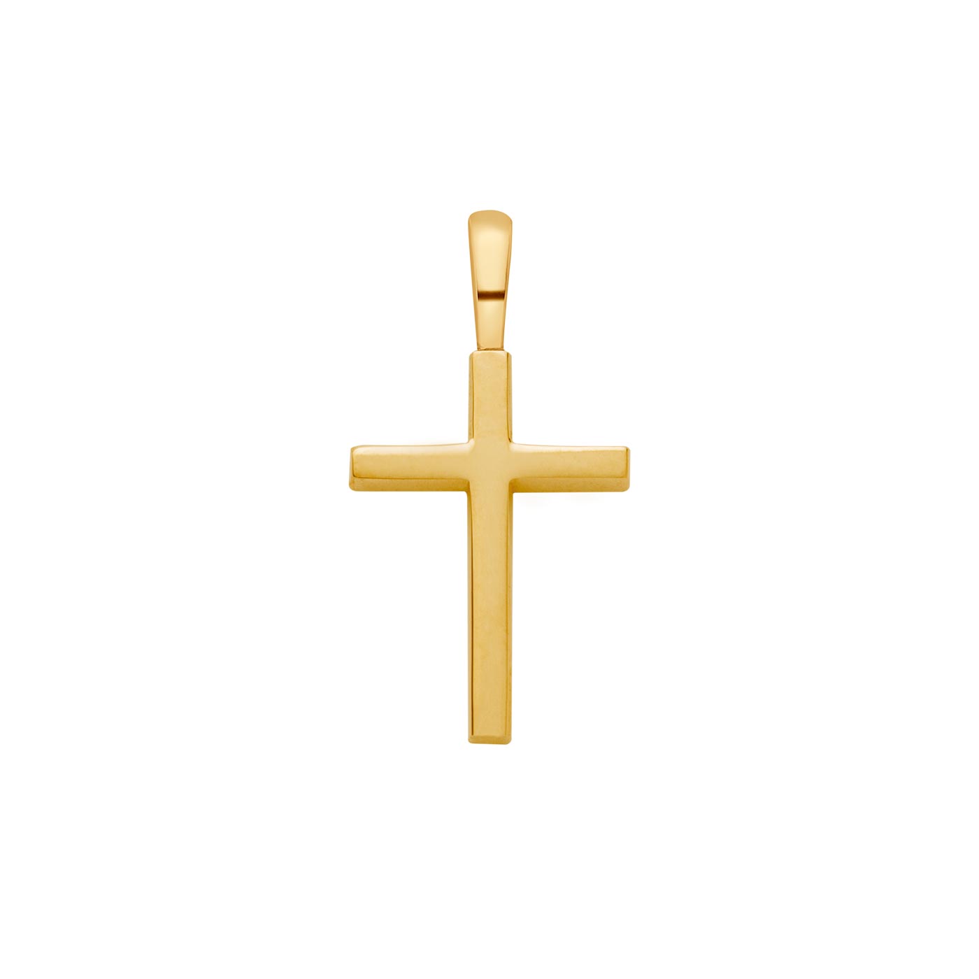 Pendentif Arthus Bertrand Croix Fil Carré 14mm en or jaune