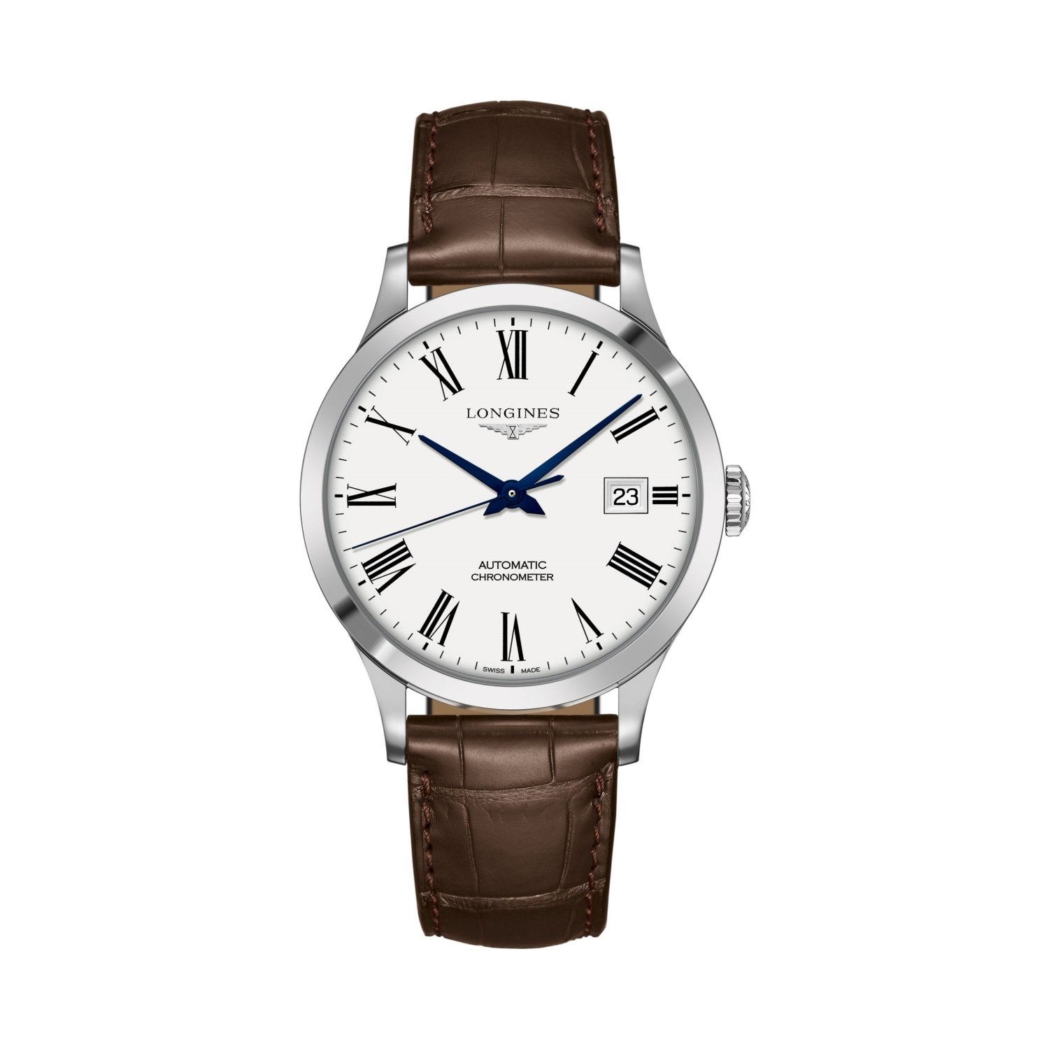 Montre Longines Record L2.821.4.11.2 bracelet Cuir d'alligator L2.821.4.11.2