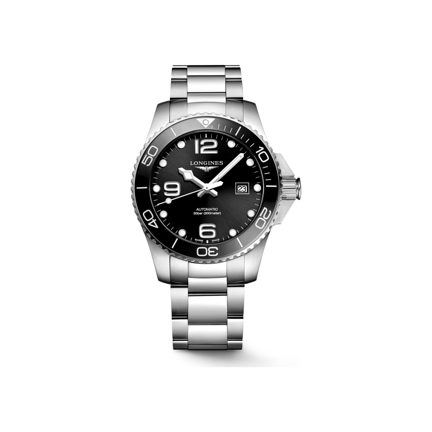 Montre Longines Hydroconquest L3.780.4.56.6 cadran Noir bracelet Acier L3.780.4.56.6