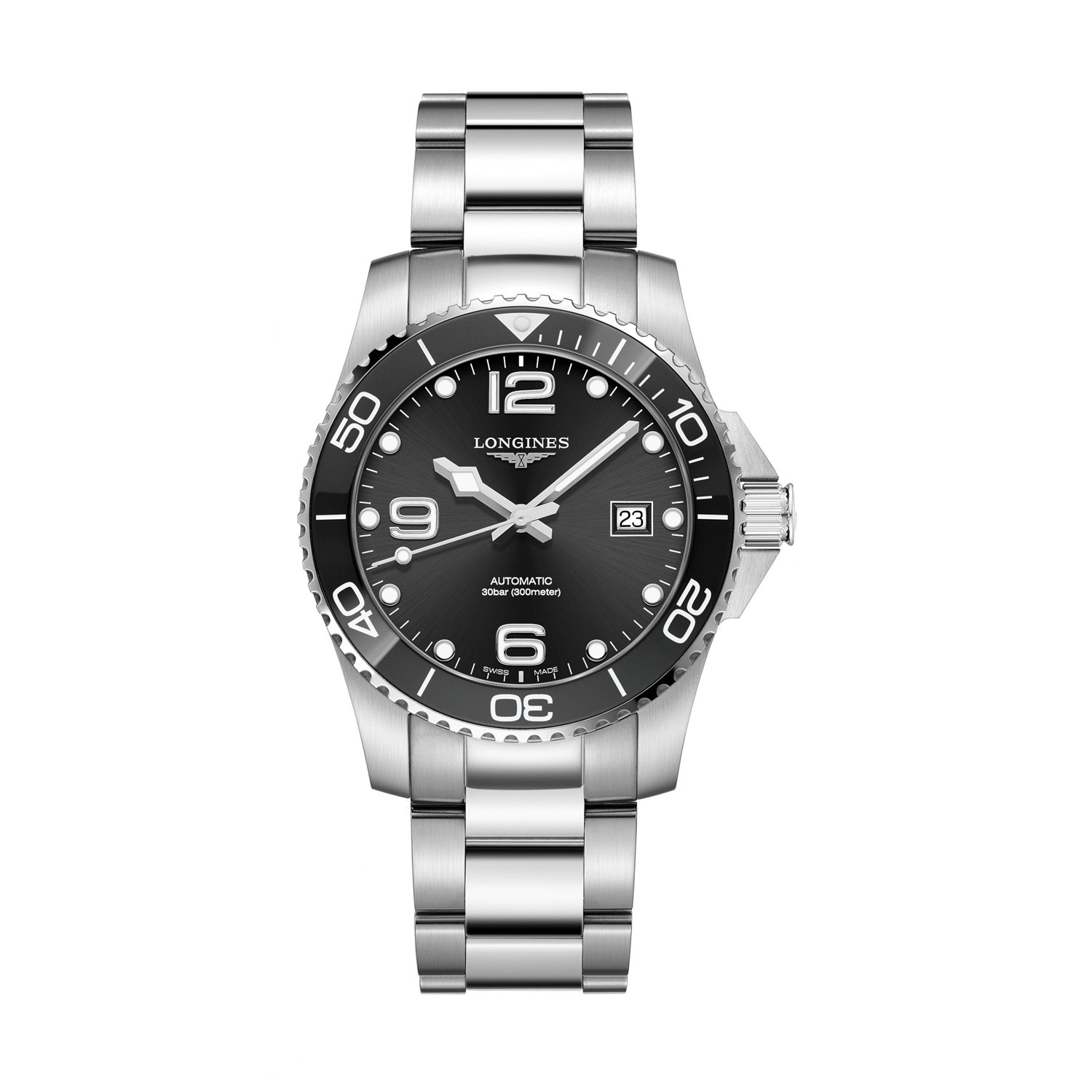 Montre Longines HydroConquest L3.781.4.56.6 cadran Noir bracelet Acier L3.781.4.56.6