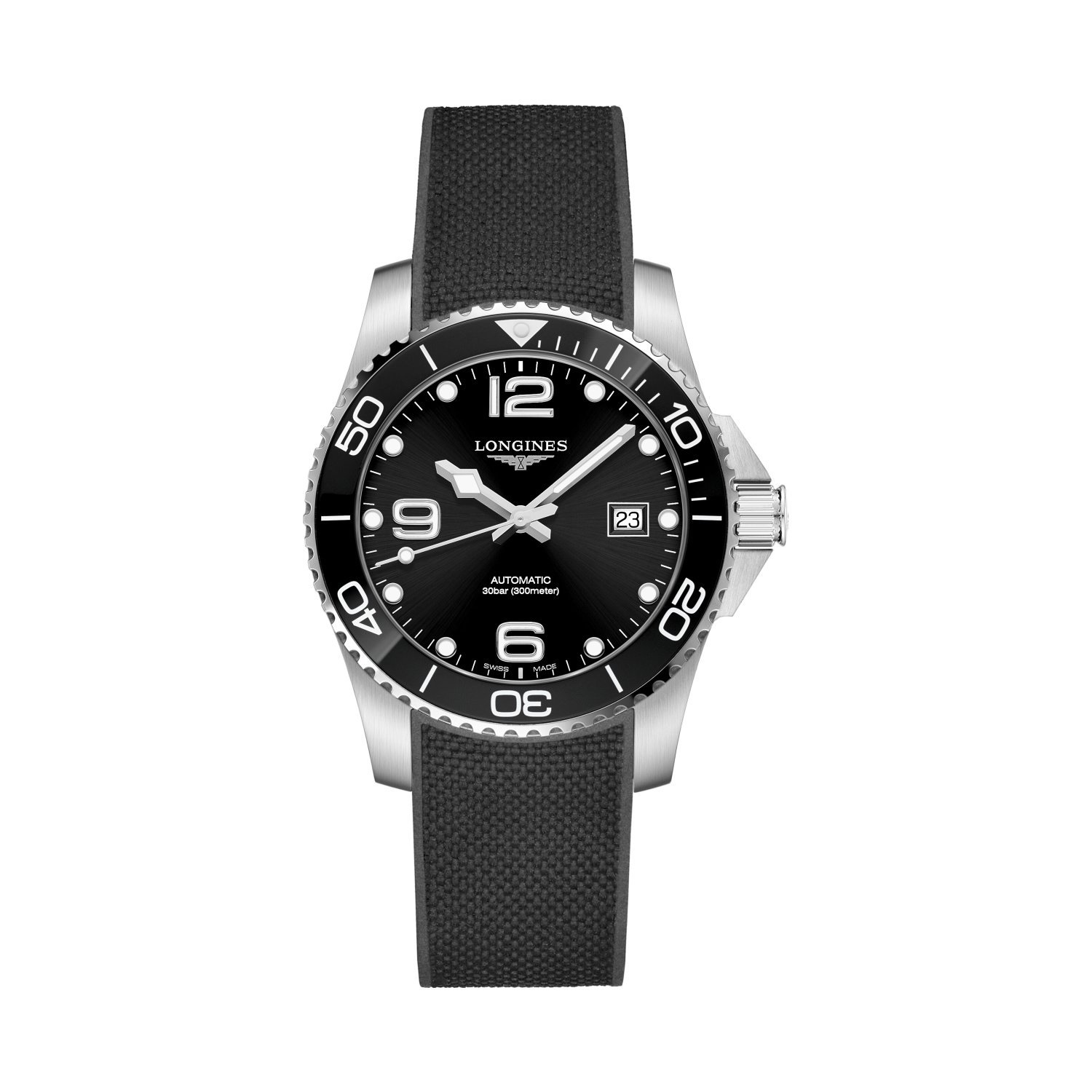 Montre Longines HydroConquest L3.781.4.56.9 cadran Noir bracelet Caoutchouc L3.781.4.56.9