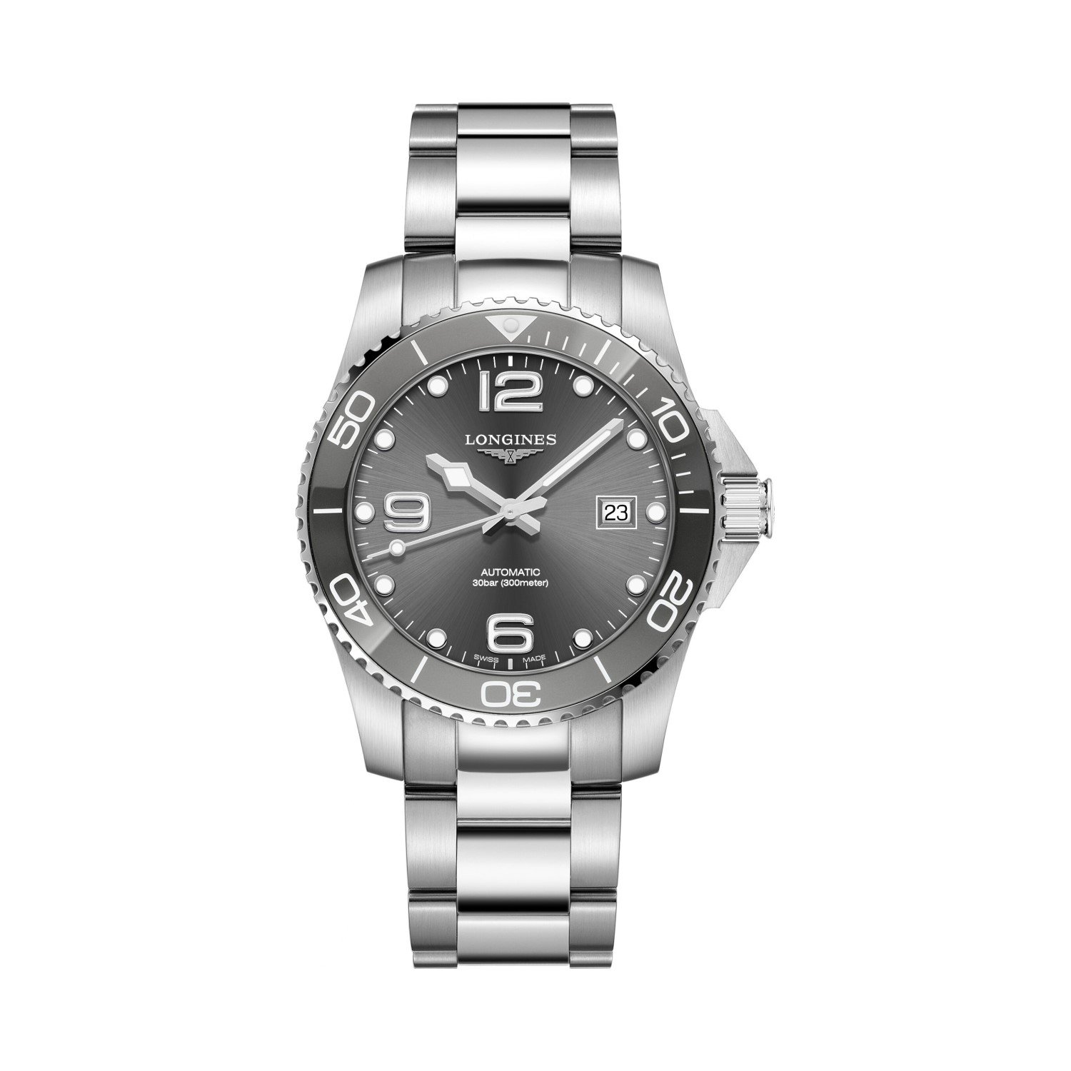 Montre Longines HydroConquest L3.781.4.76.6 cadran Gris bracelet Acier L3.781.4.76.6