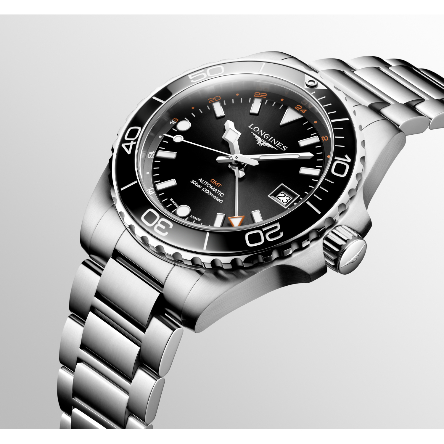 Montre Longines Hydroconquest GMT L3.790.4.56.6 bracelet Acier L3.790.4.56.6