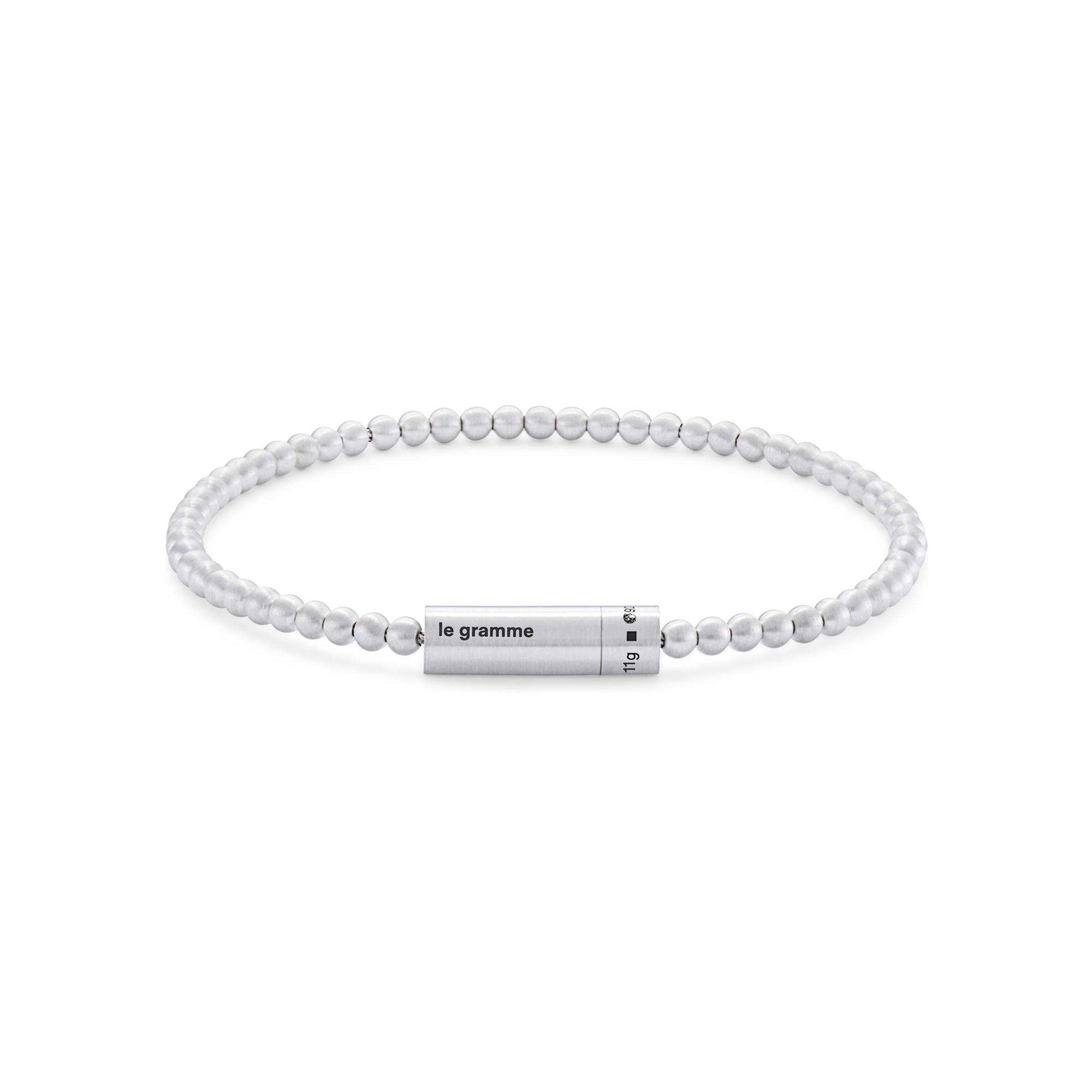 Bracelet le gramme Beads en argent brossé, 11 grammes