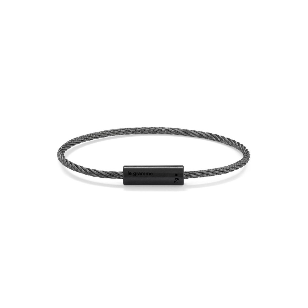Bracelet le gramme Câble en céramique noire brossée, 7 grammes