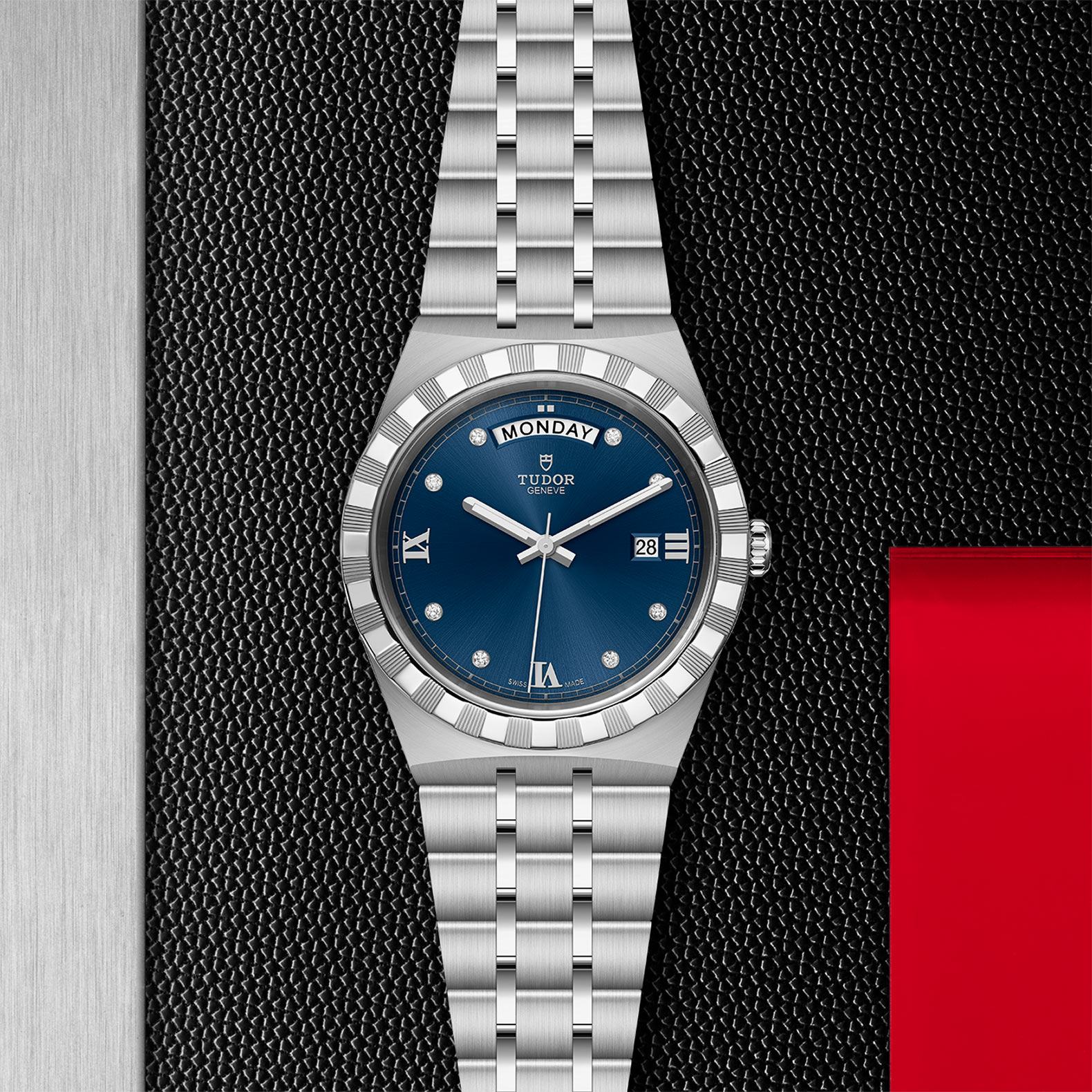Montre TUDOR Royal boîtier en acier 41 mm, cadran serti de diamants