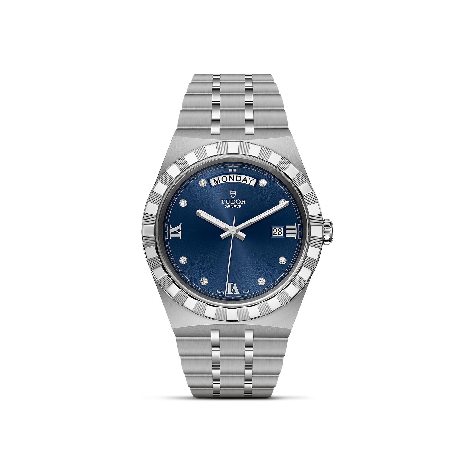 Montre TUDOR Royal boîtier en acier 41 mm, cadran serti de diamants
