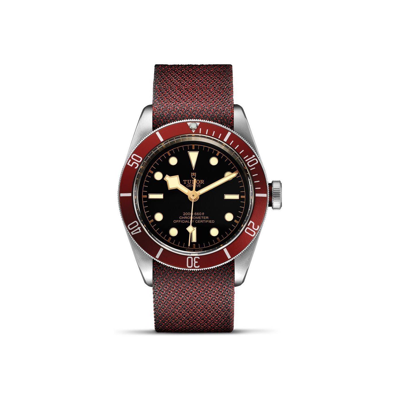 tudor burgundy fabric strap