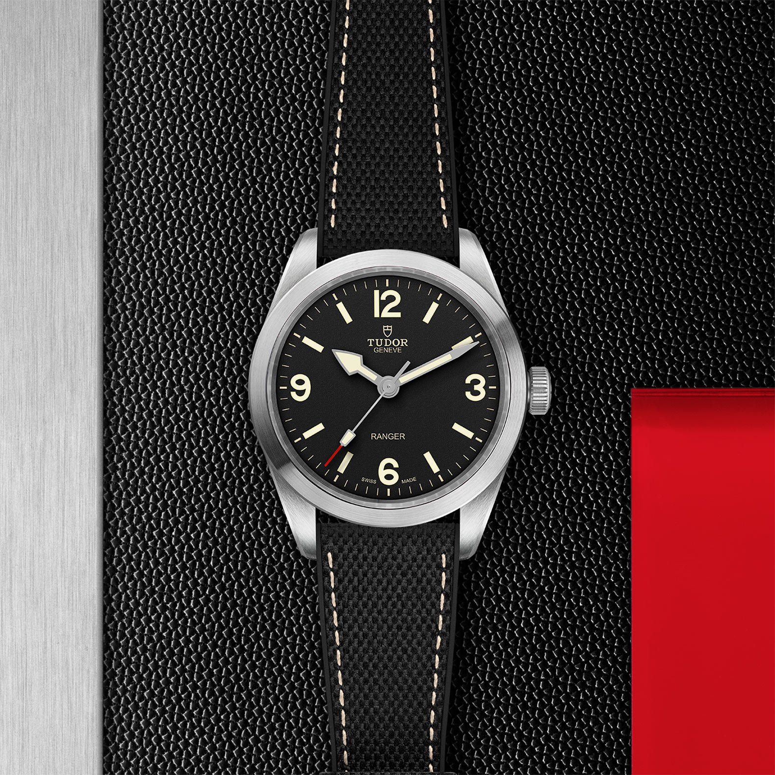 Montre TUDOR Ranger, boîtier en acier 39 mm, cadran noir