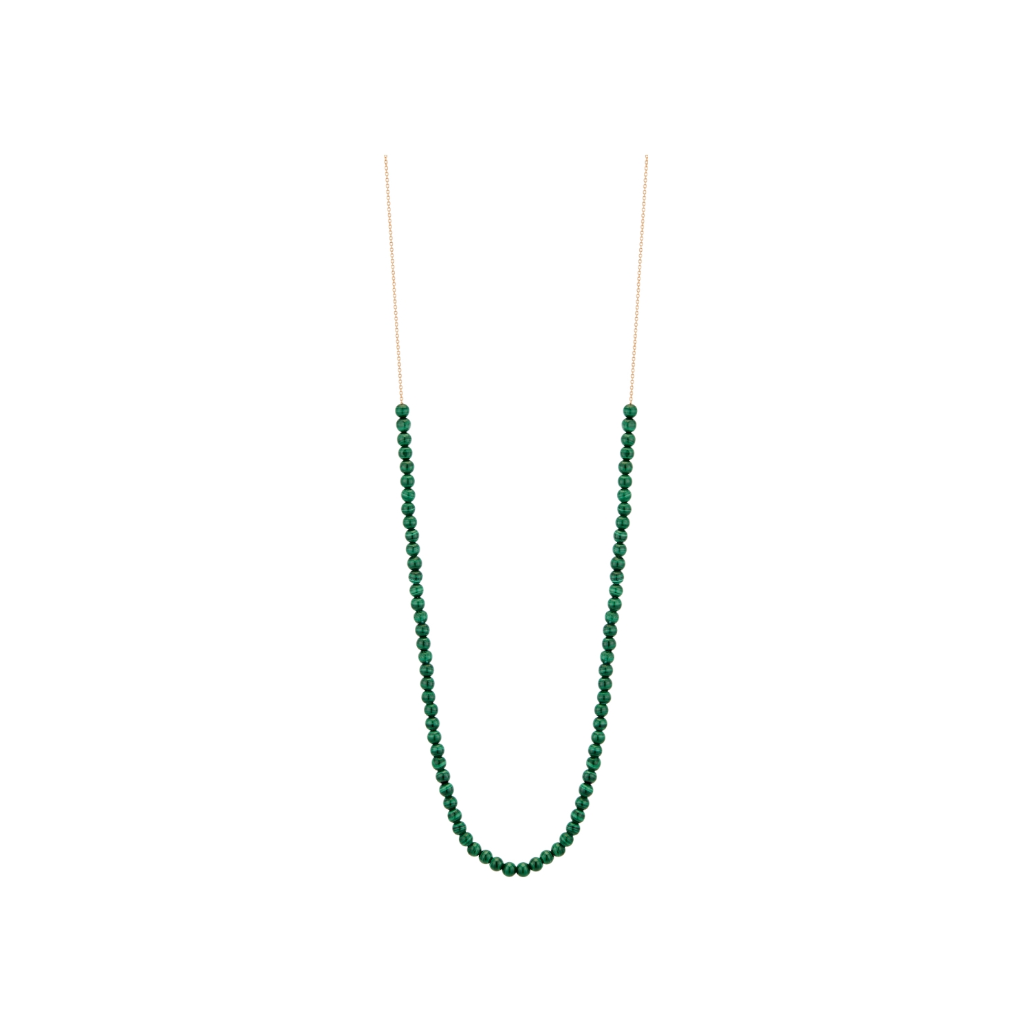 Collier Ginette NY MARIA en or rose et malachite