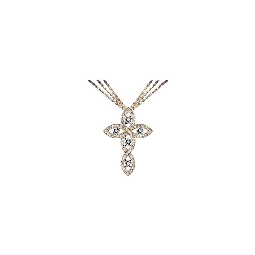 Collier Flamme en or rose et diamants