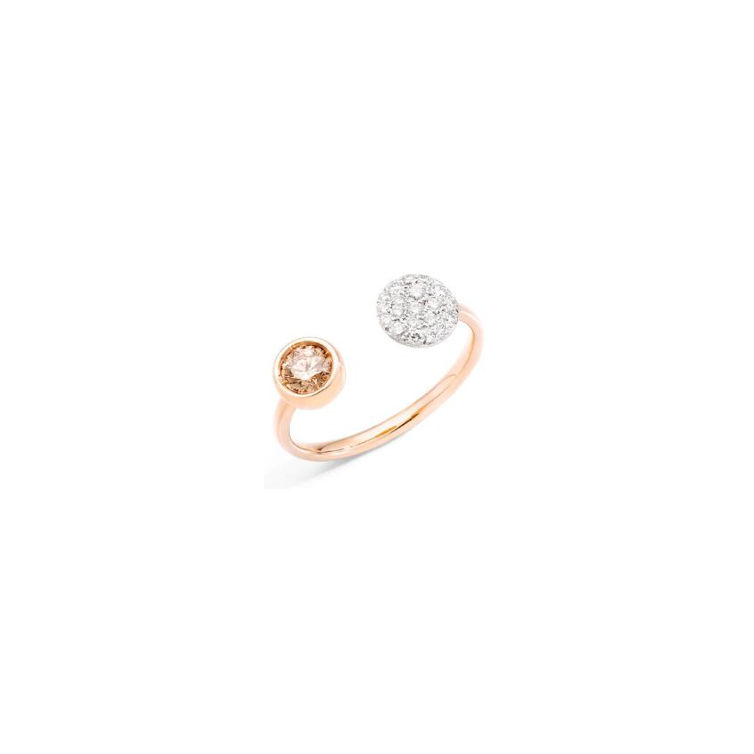 Bague Pomellato Sabbia en or rose, diamants et diamant brun