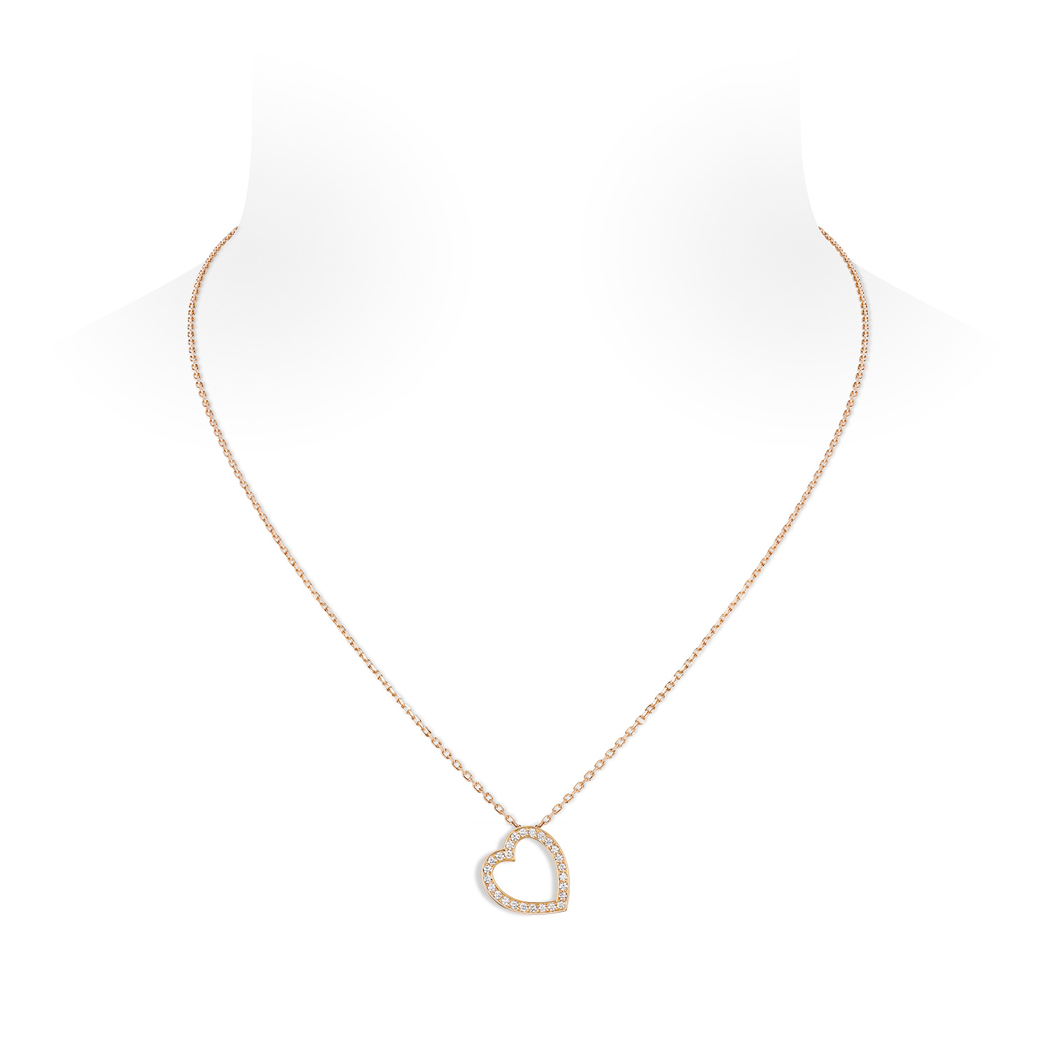 Pendentif Repossi Antifer Heart en or rose et diamants