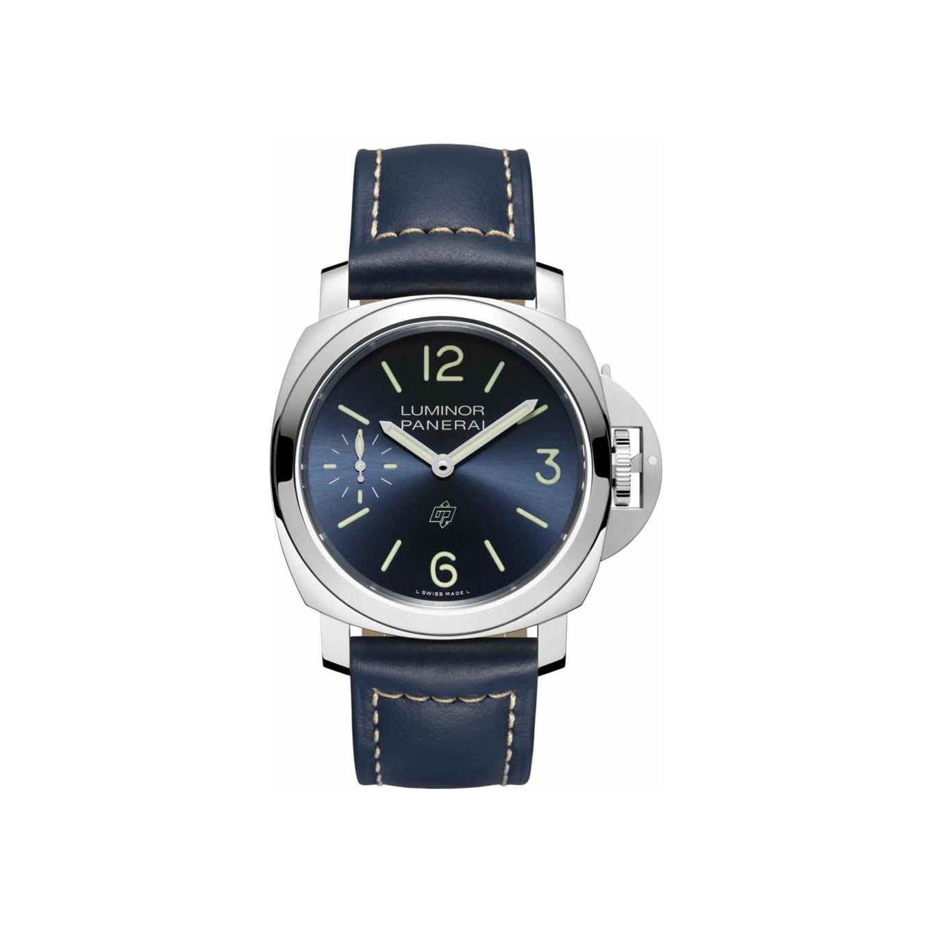 Montre Panerai Luminor Logo Blue Mare 44mm bracelet Cuir PAM01085