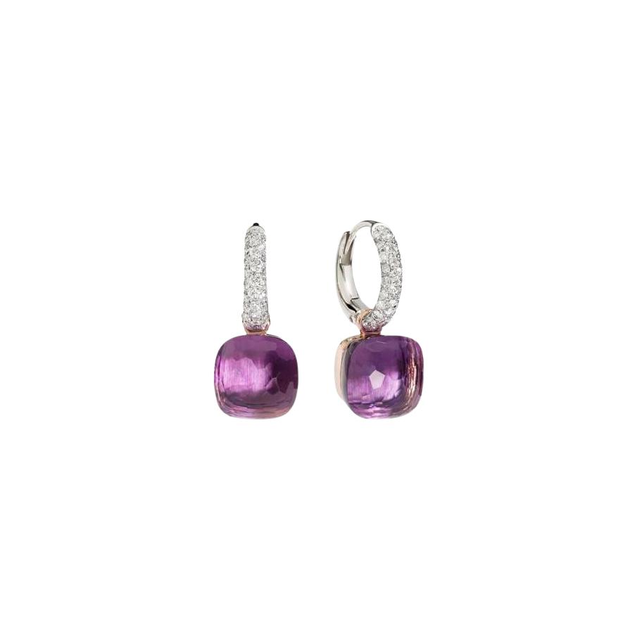 Boucles d'oreilles Pomellato Nudo en or blanc, or rose, améthystes et diamants