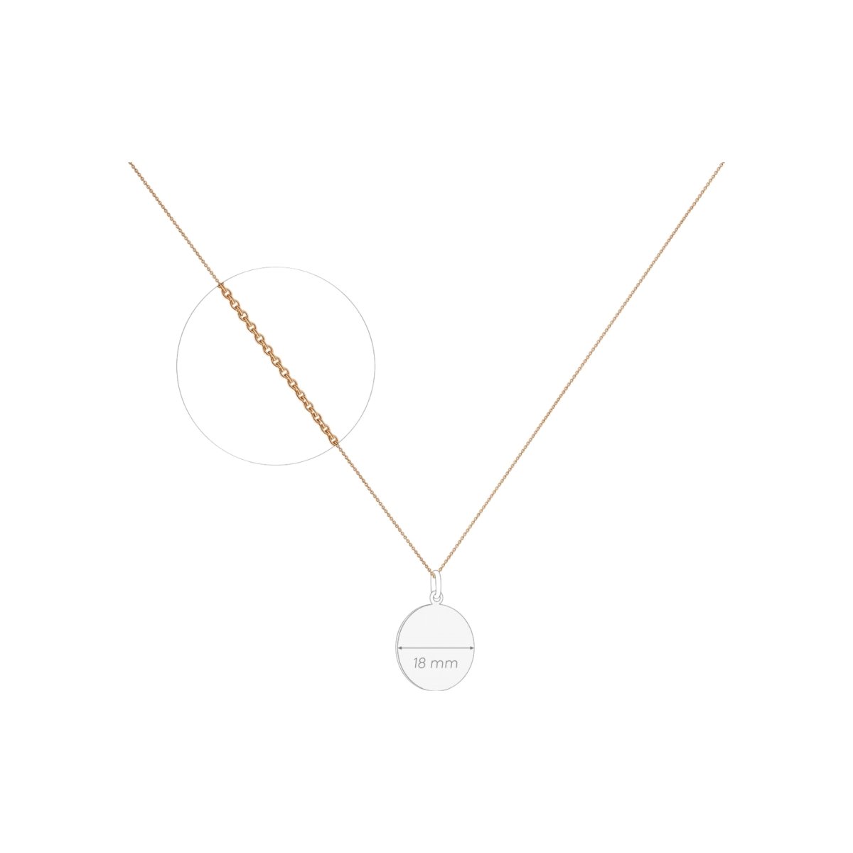 Chaine Forçat Rond Arthus Bertrand, 40 cm, en or rose