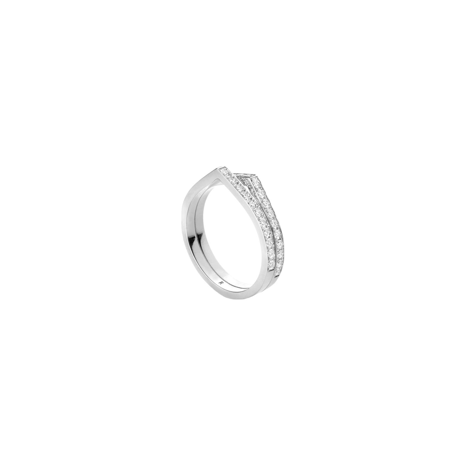 Bague Repossi Antifer 2 rangs en or blanc et diamants blancs