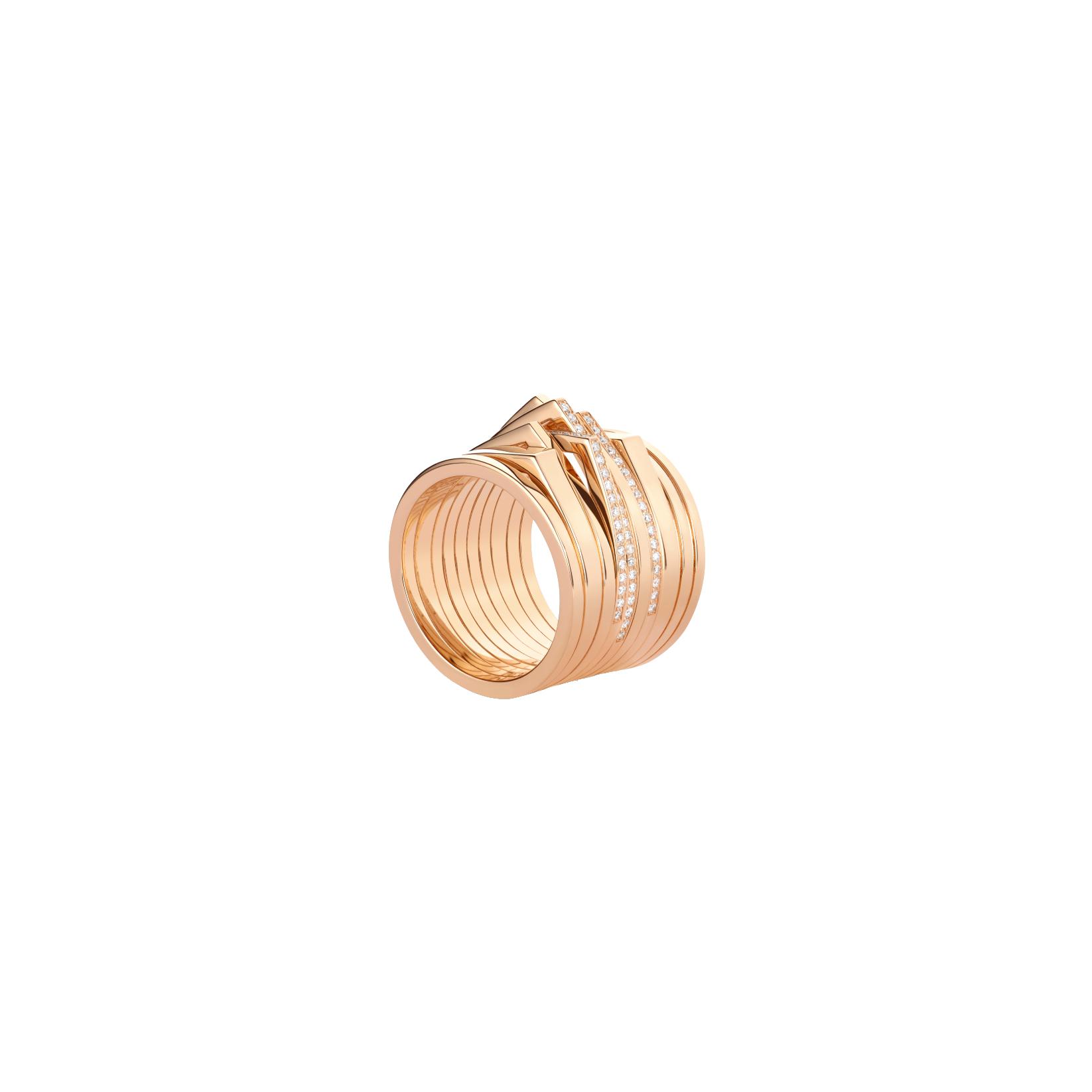 Bague Repossi Antifer "10 years" en or rose et diamants