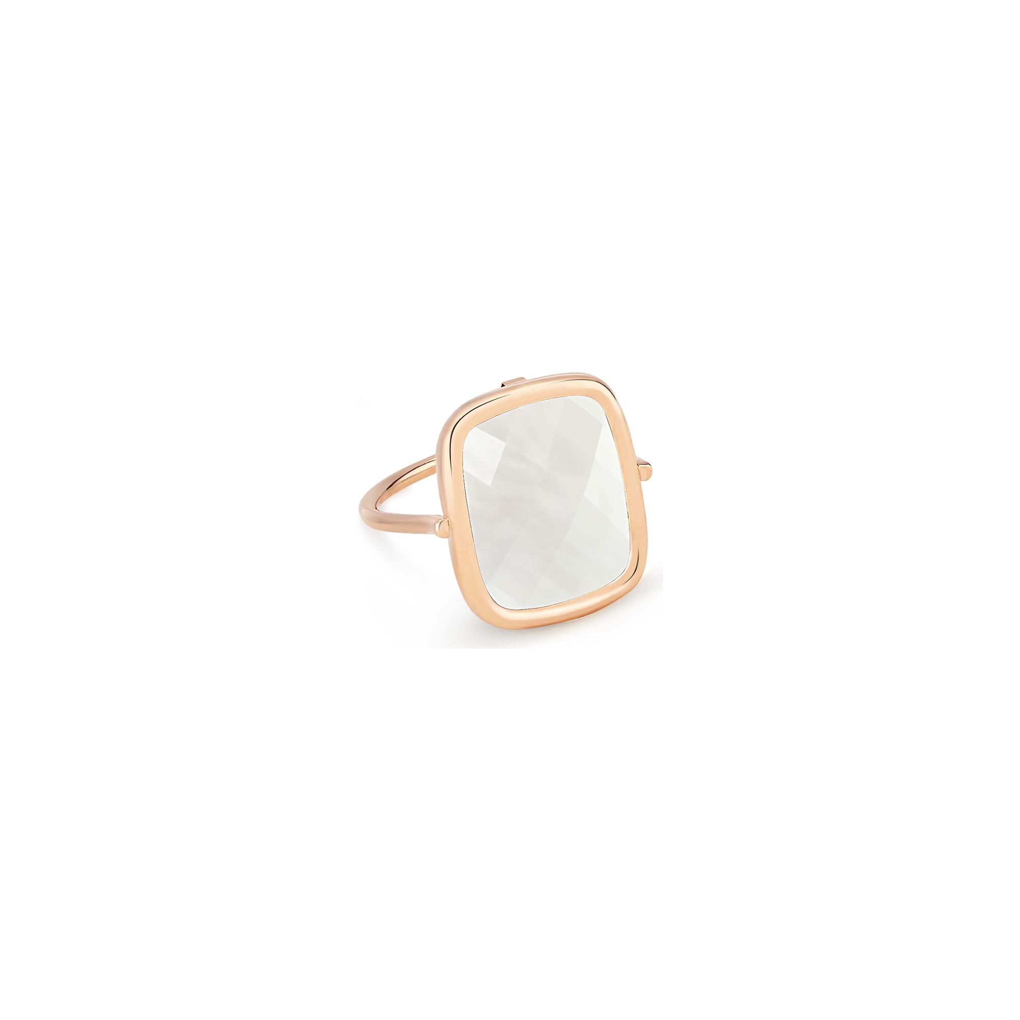 Bague Ginette NY ANTIQUE RING en or rose et pierre de lune