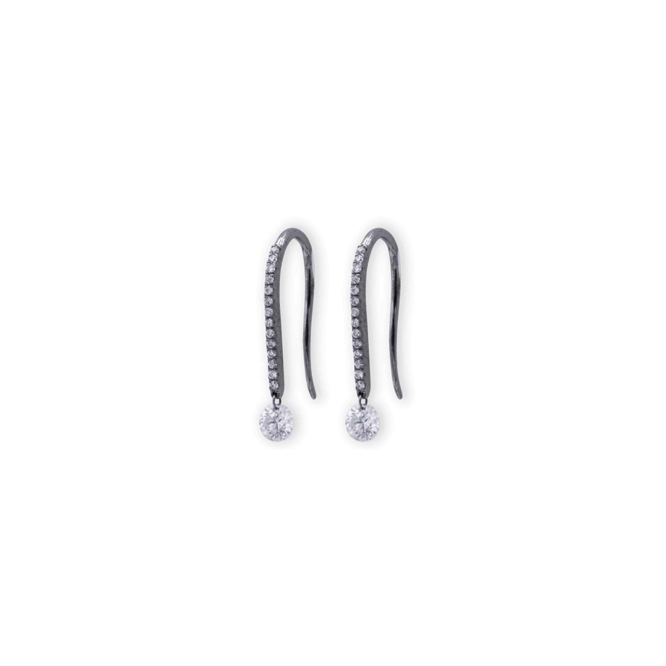 Boucles d'oreilles Raynal en or noir et diamants