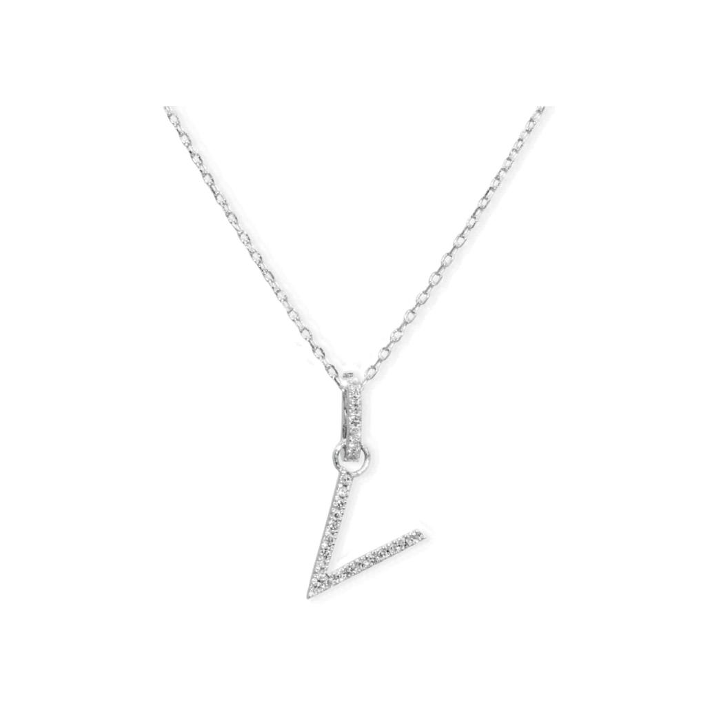 Collier Raynal Lettre en or blanc et diamants