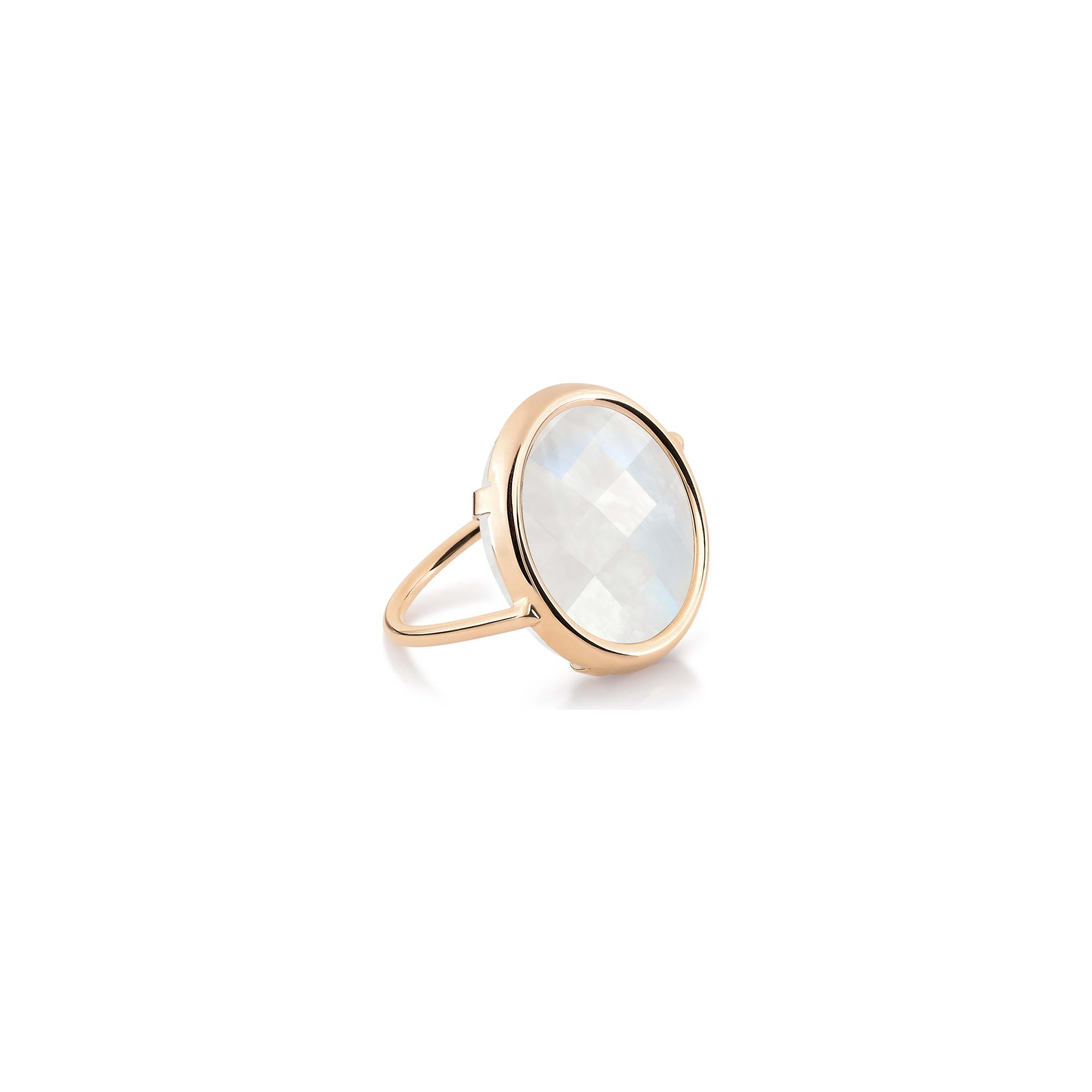 Bague Ginette NY DISC RING en or rose et pierre de lune