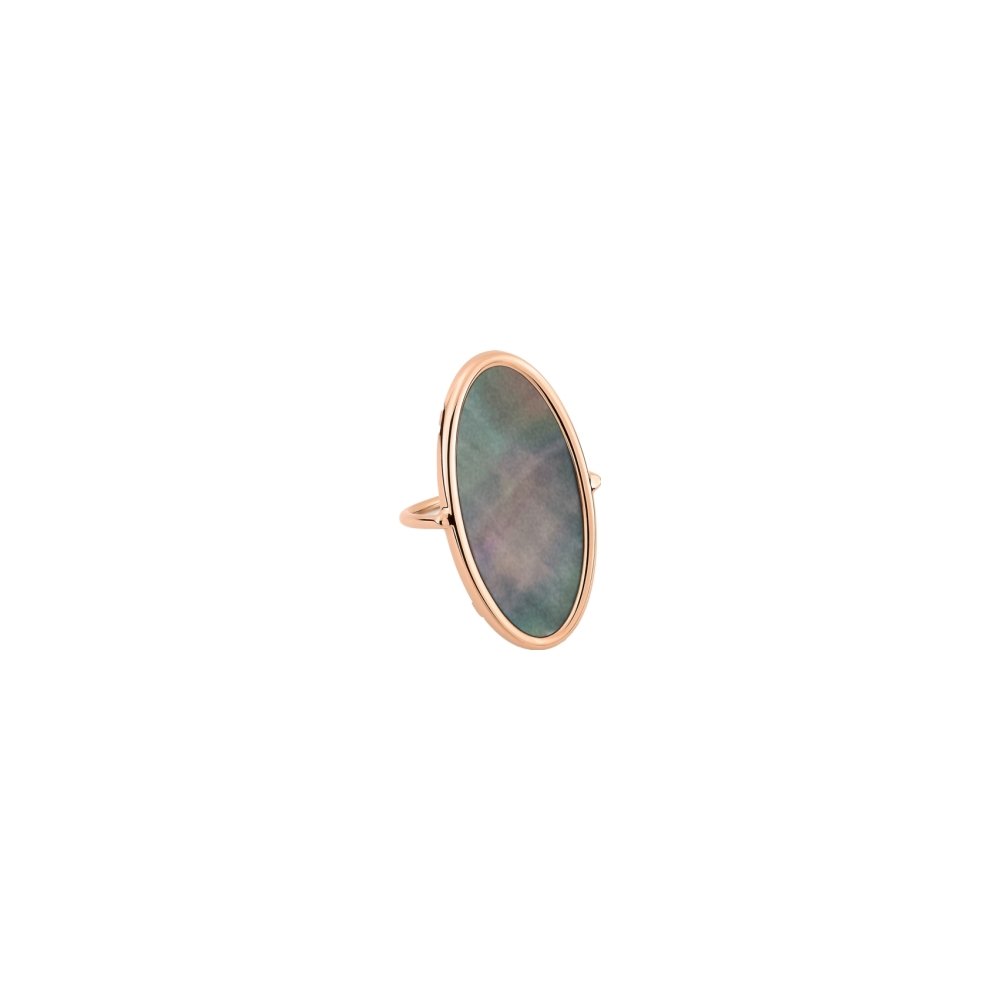 Bague Ginette NY ELLIPSES & SEQUINS en or rose et nacre