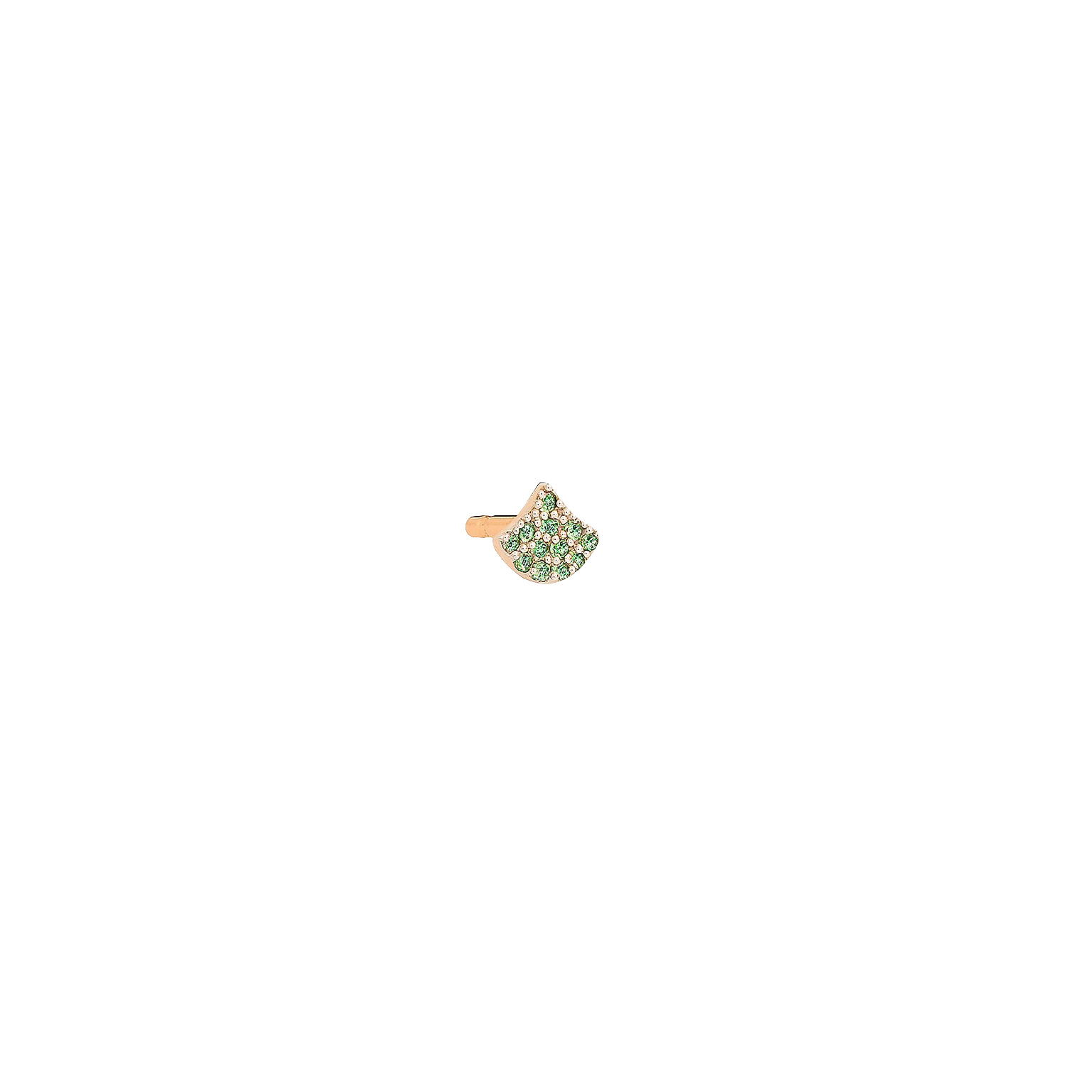 Mono boucle d'oreille Ginette NY TINY KOI en or rose et tsavorite
