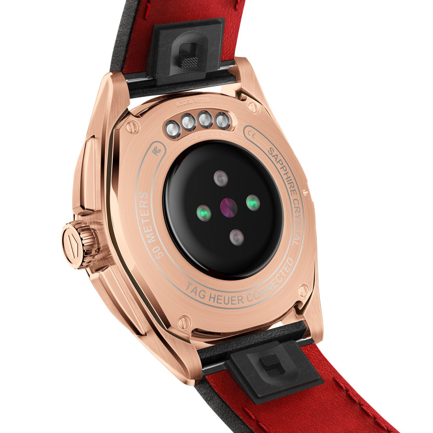 Montre TAG Heuer Connected Édition Golden Bright bracelet Cuir SBR8011.BC6652