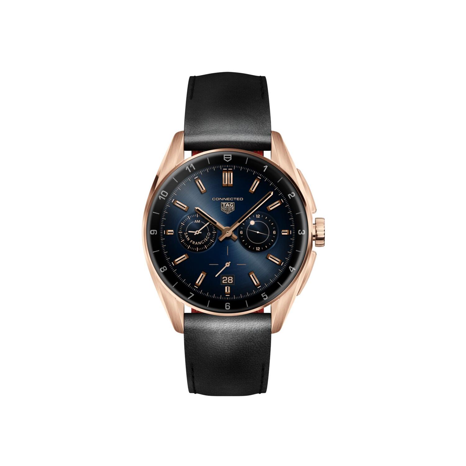Montre TAG Heuer Connected Édition Golden Bright bracelet Cuir SBR8011.BC6652