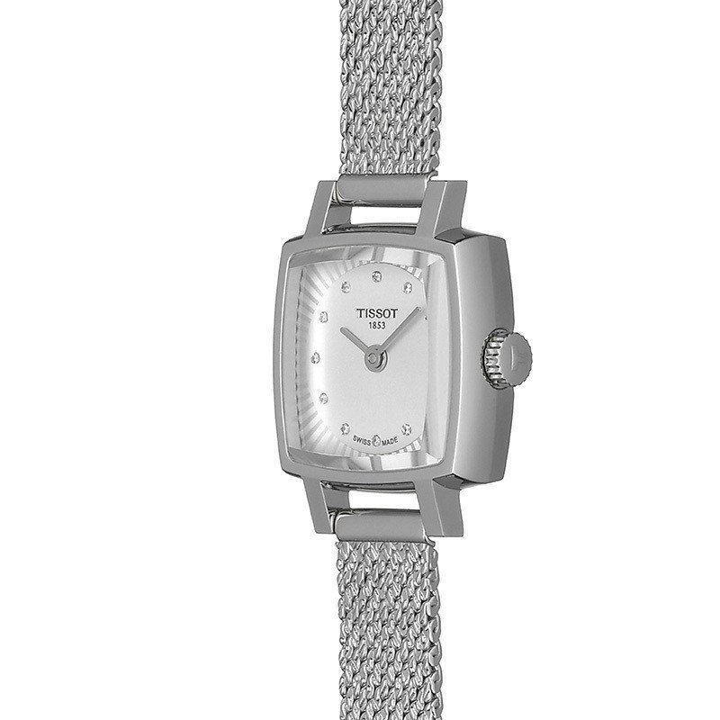 Montre Tissot Lovely Square cadran Argent bracelet Acier T058.109.11.036.00