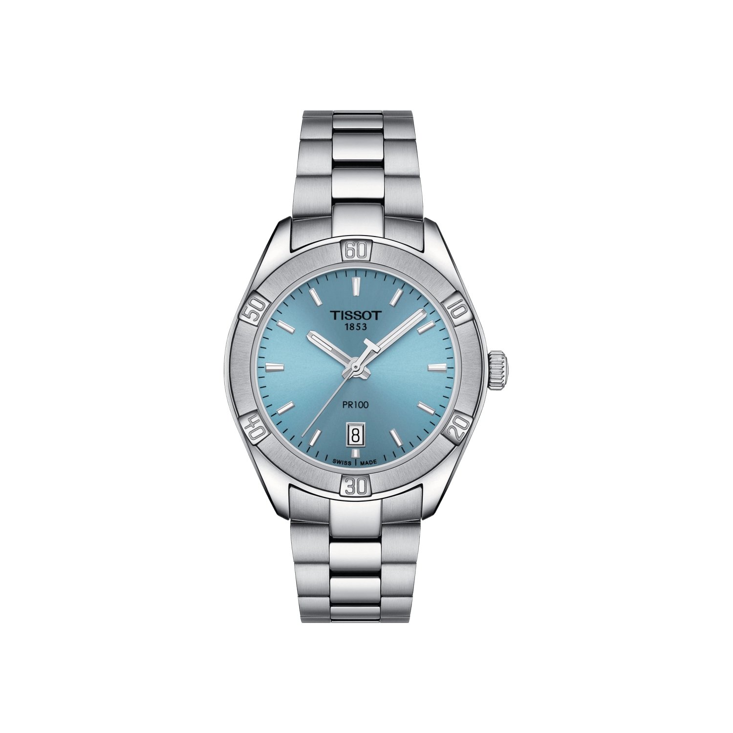 Montre Tissot Pr 100 Lady Sport Chic cadran Bleu bracelet Acier T101.910.11.351.00