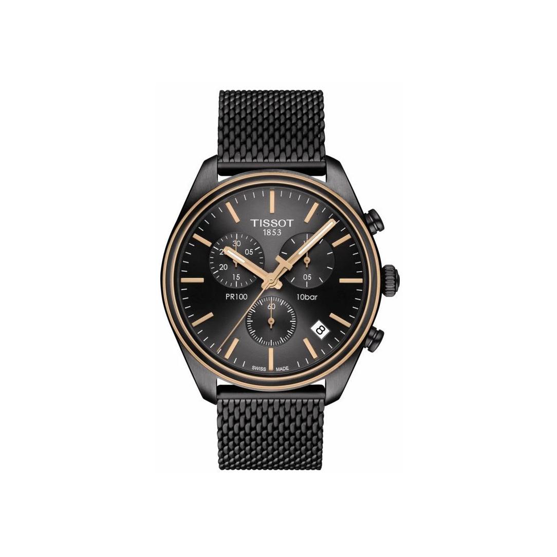 Montre Tissot PR 100 Chronograph cadran Noir bracelet Acier/PVD T101.417.23.061.00